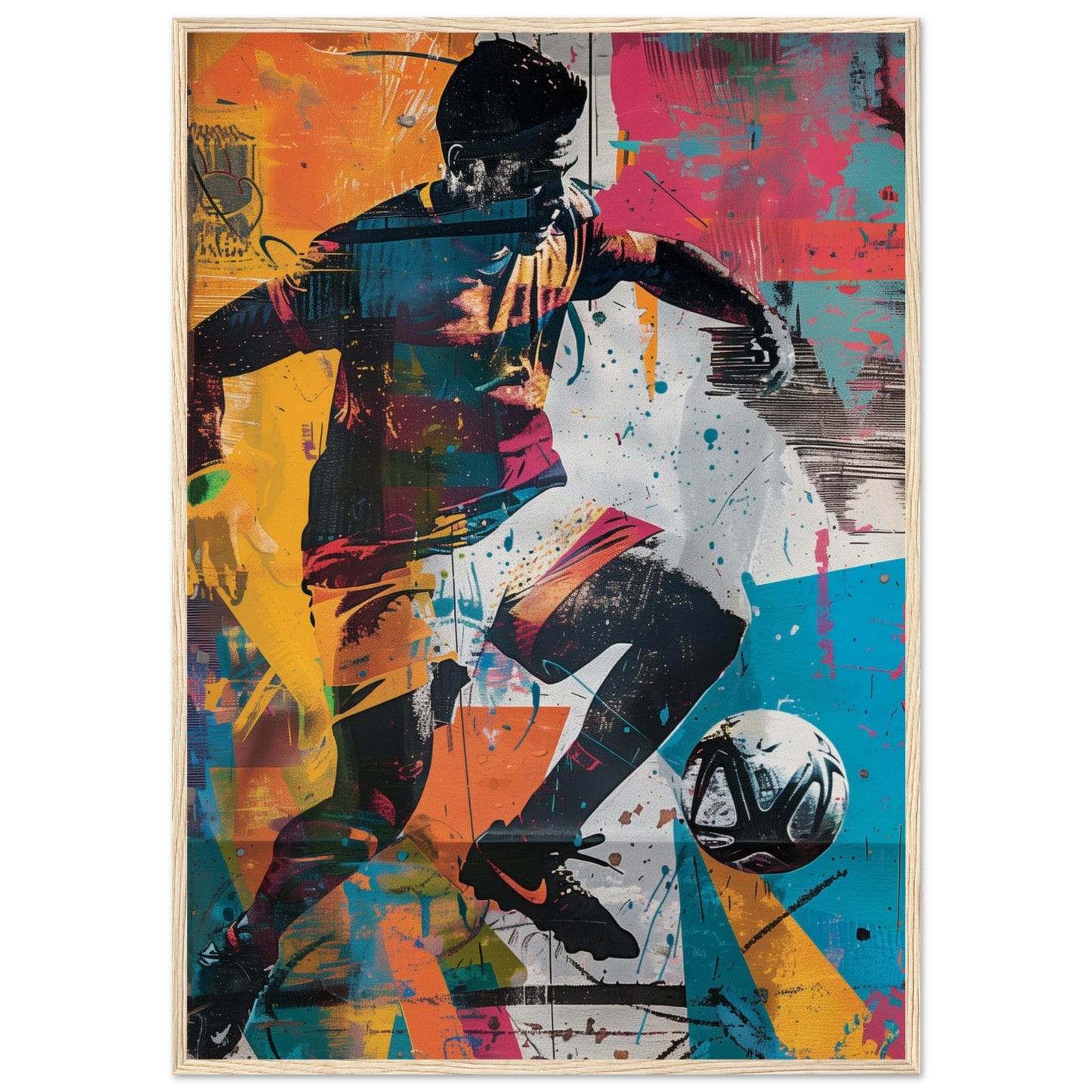 Affiche Street Art Sport ( 70x100-cm-Bois-clair)