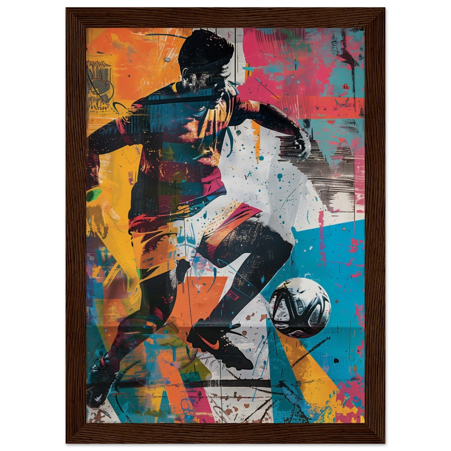 Affiche Street Art Sport ( 21x29.7-cm-Bois-foncé)