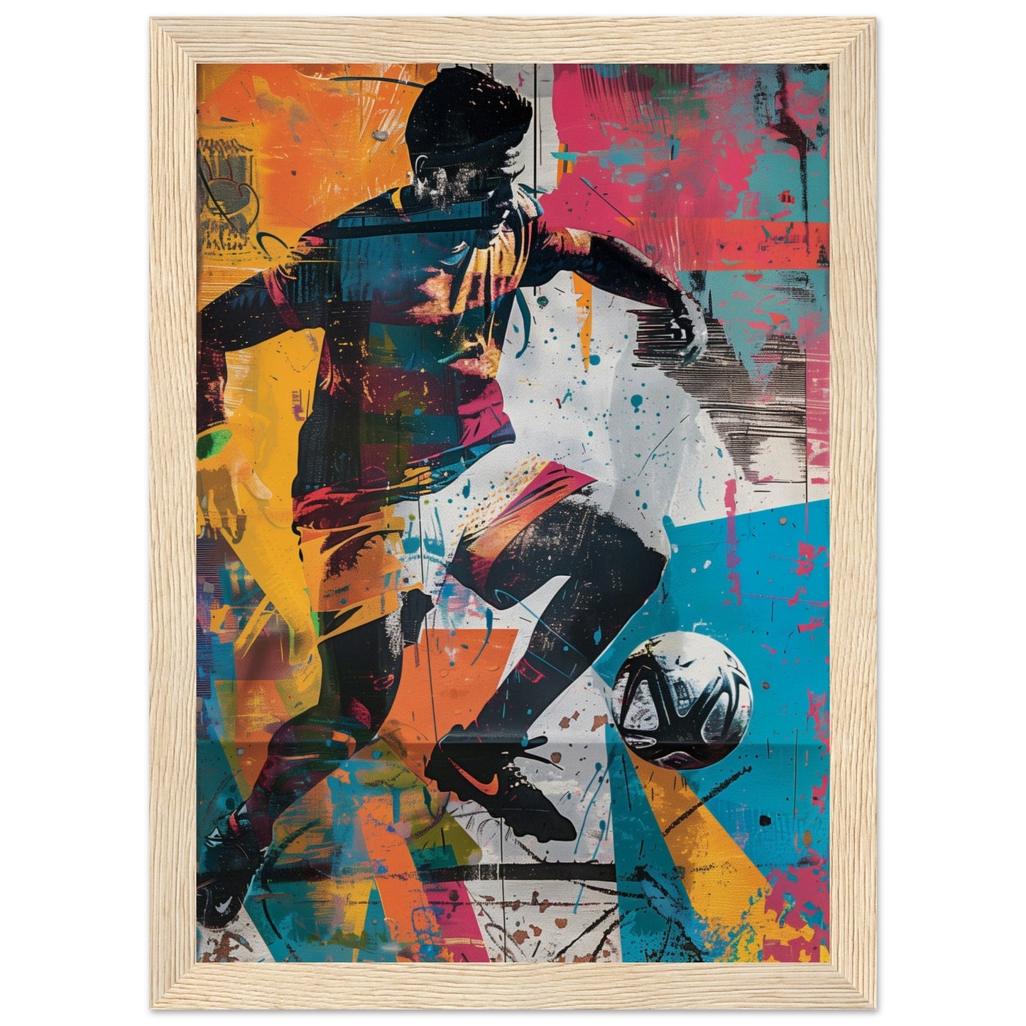 Affiche Street Art Sport ( 21x29.7-cm-Bois-clair)