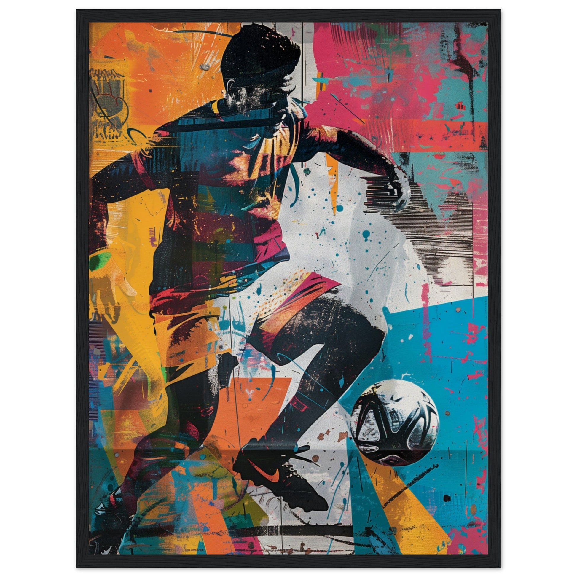 Affiche Street Art Sport ( 45x60-cm-Bois-noir)