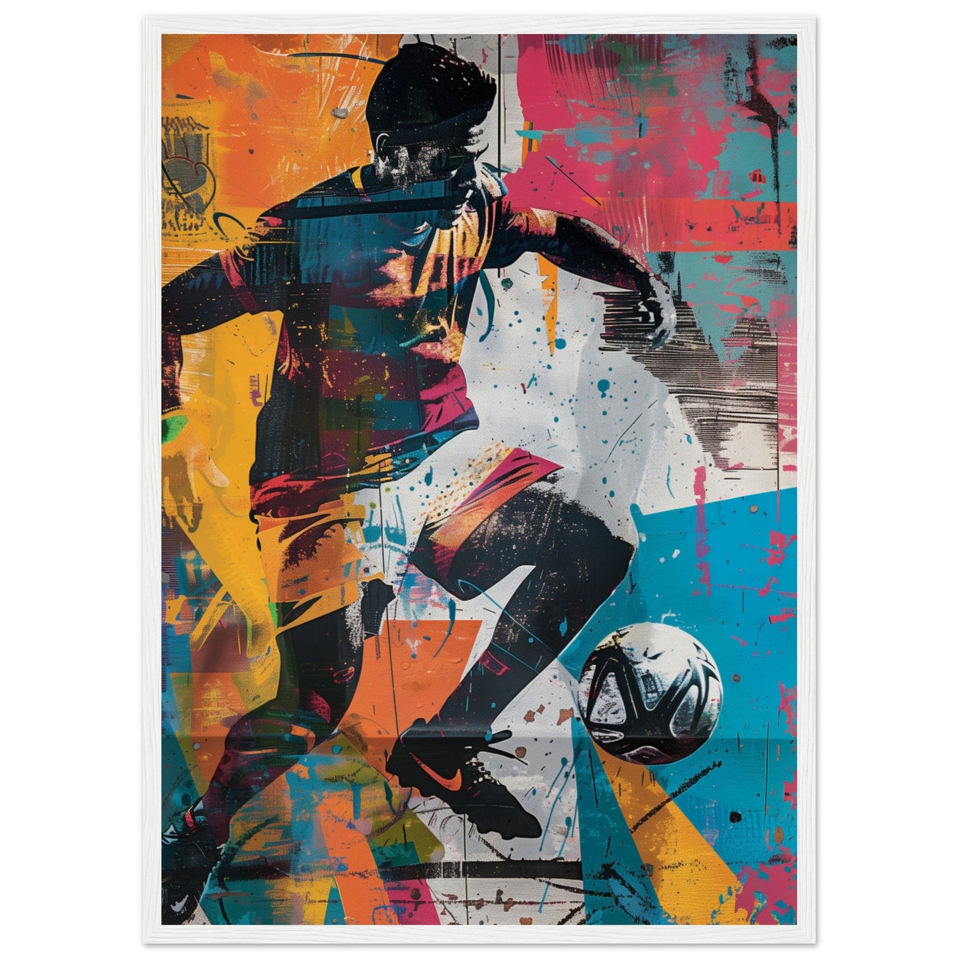 Affiche Street Art Sport ( 50x70-cm-Bois-blanc)