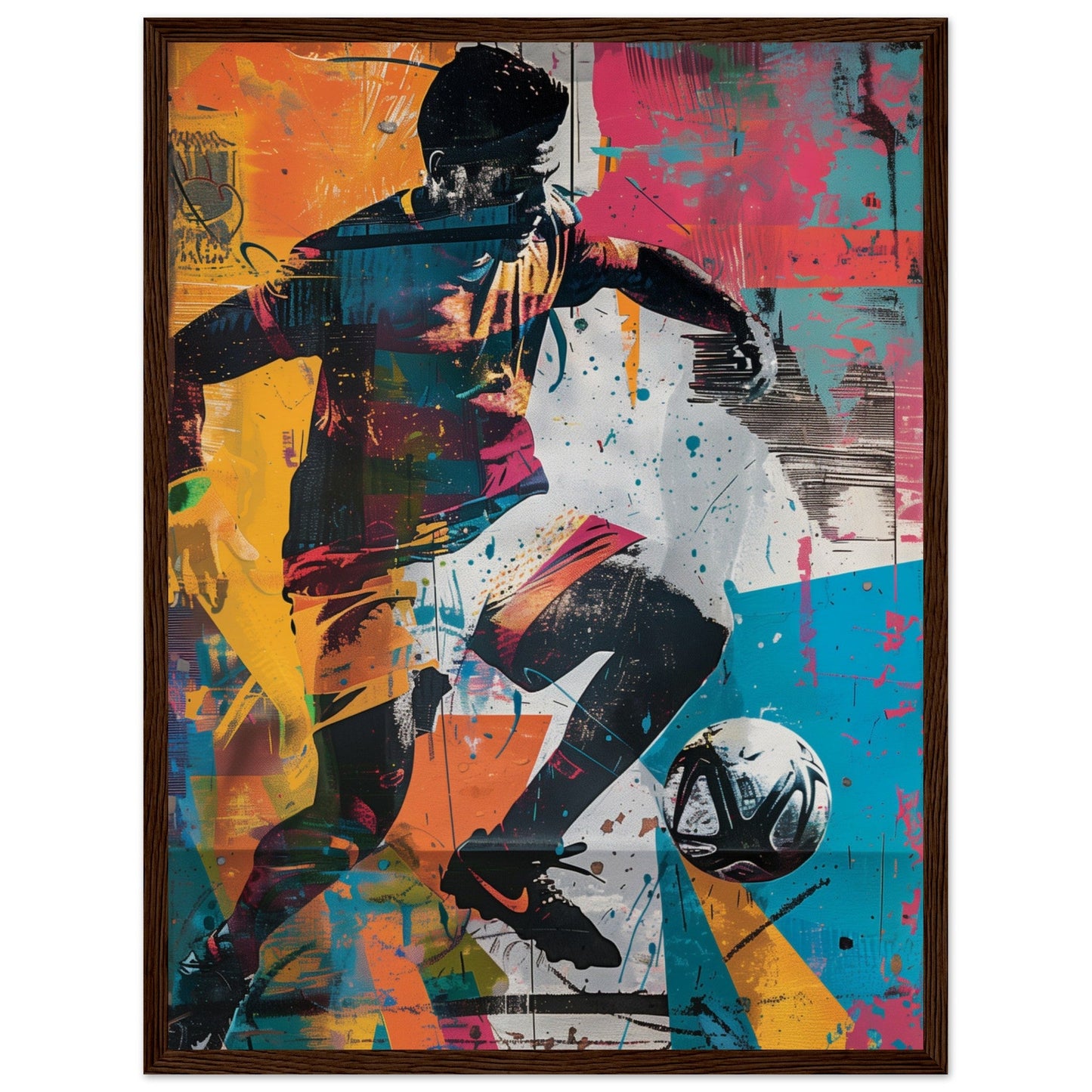 Affiche Street Art Sport ( 45x60-cm-Bois-foncé)