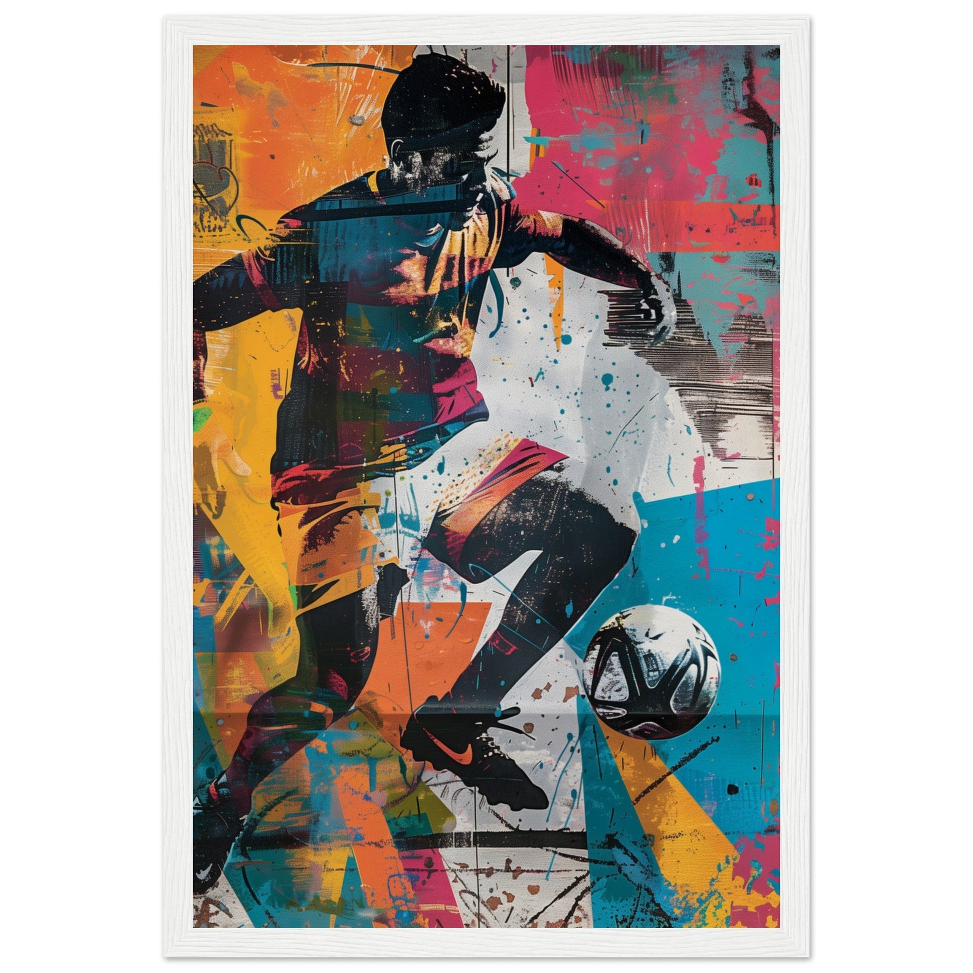 Affiche Street Art Sport ( 30x45-cm-Bois-blanc)