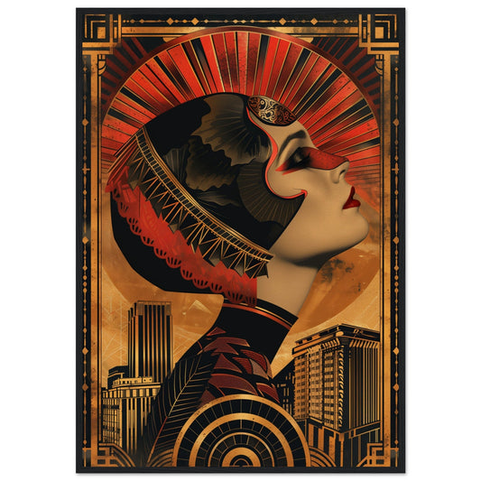 Affiche Style Art Deco ( 70x100-cm-Bois-noir)