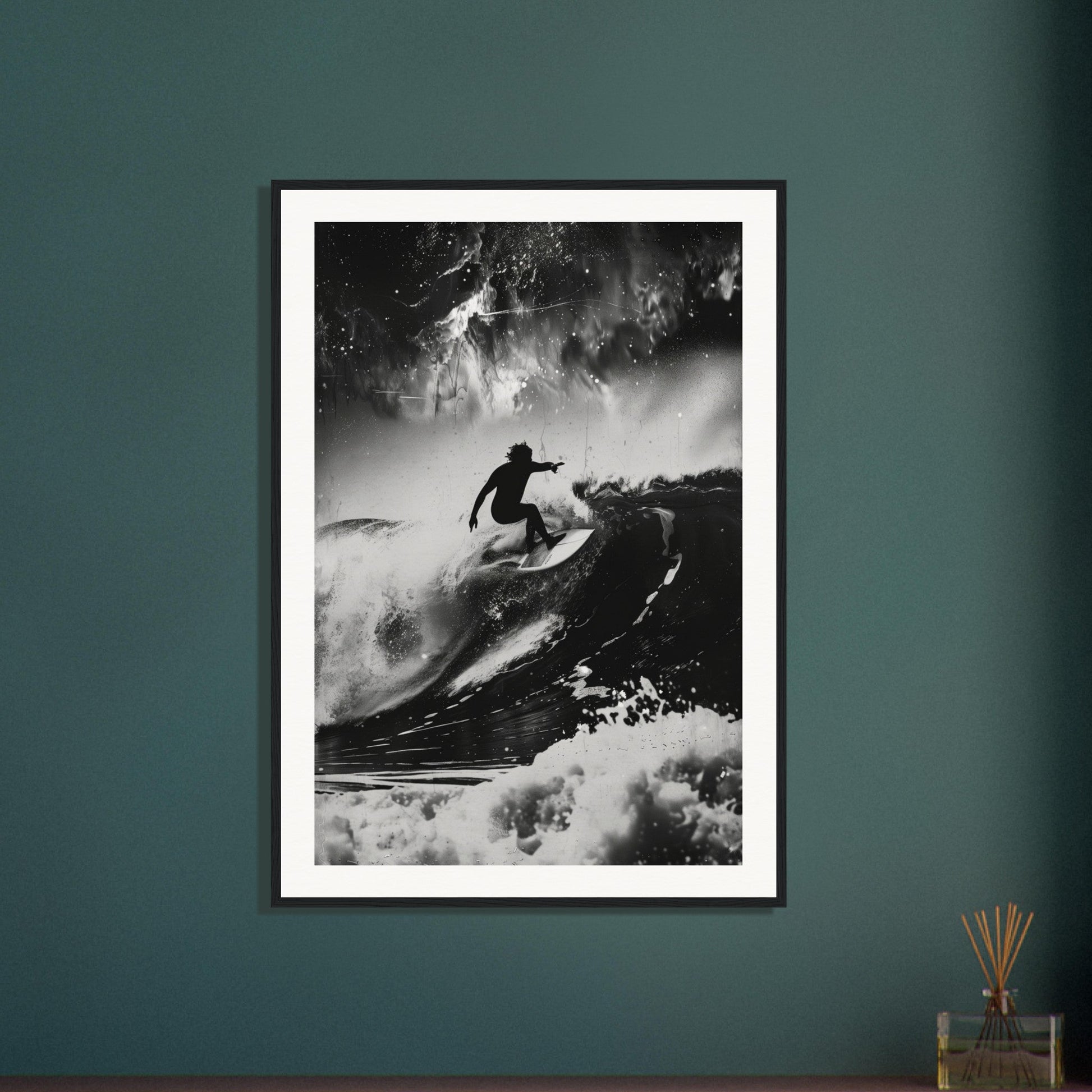 Affiche Surf Noir et Blanc ( )