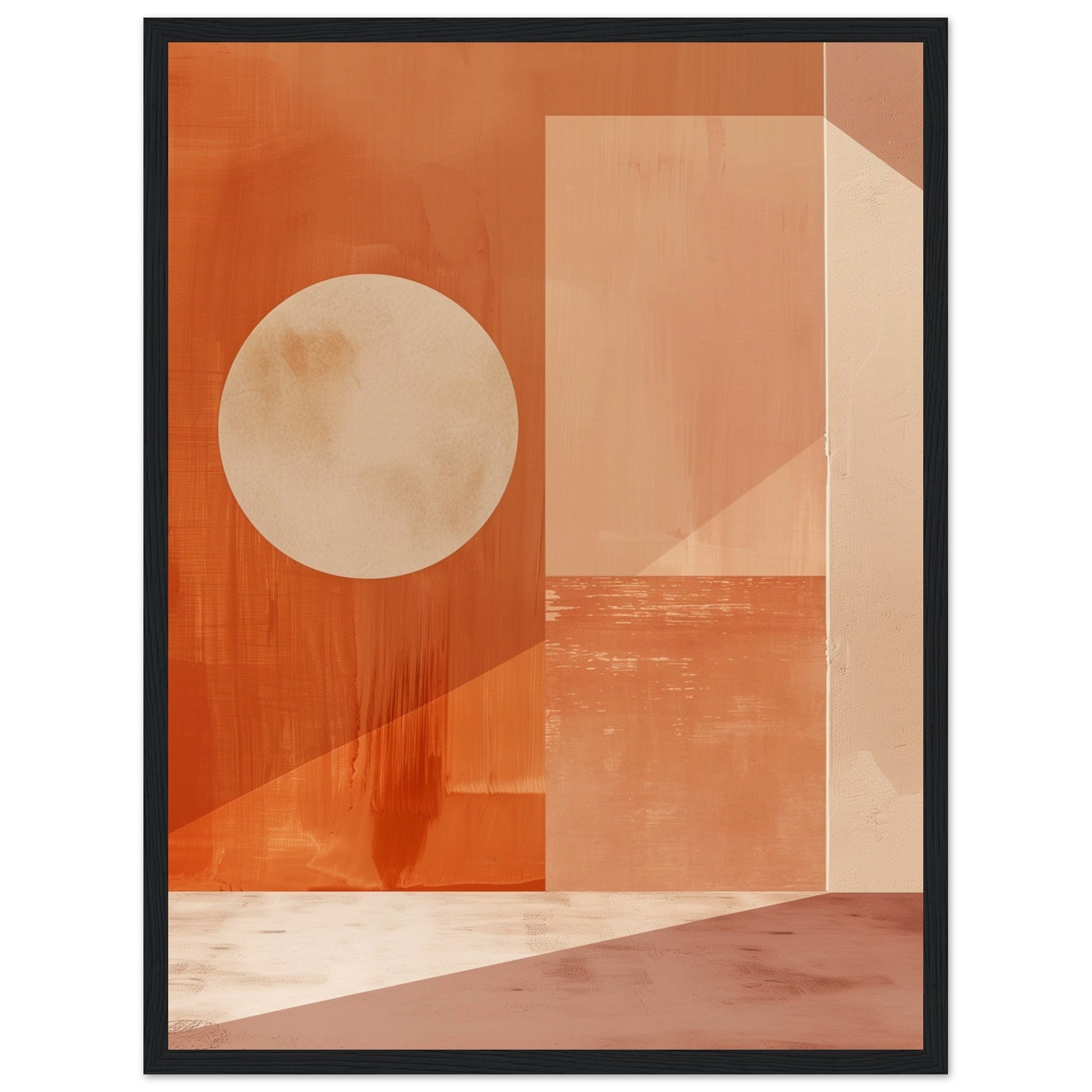 Affiche Tableau Terracotta Moderne ( 45x60-cm-Bois-noir)