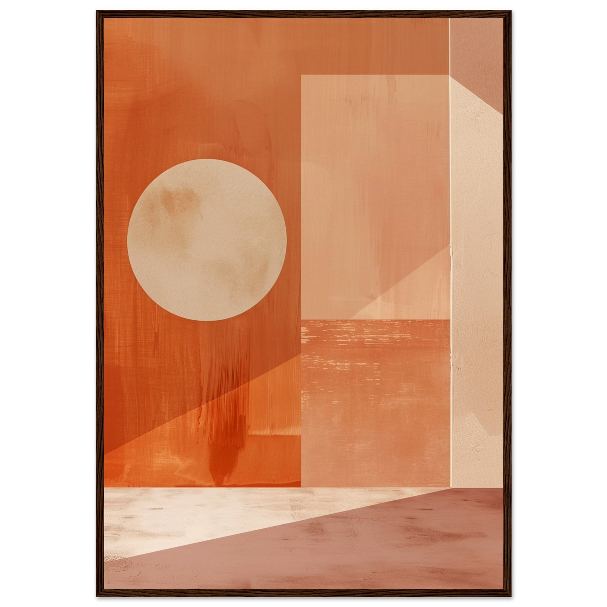 Affiche Tableau Terracotta Moderne ( 70x100-cm-Bois-foncé)