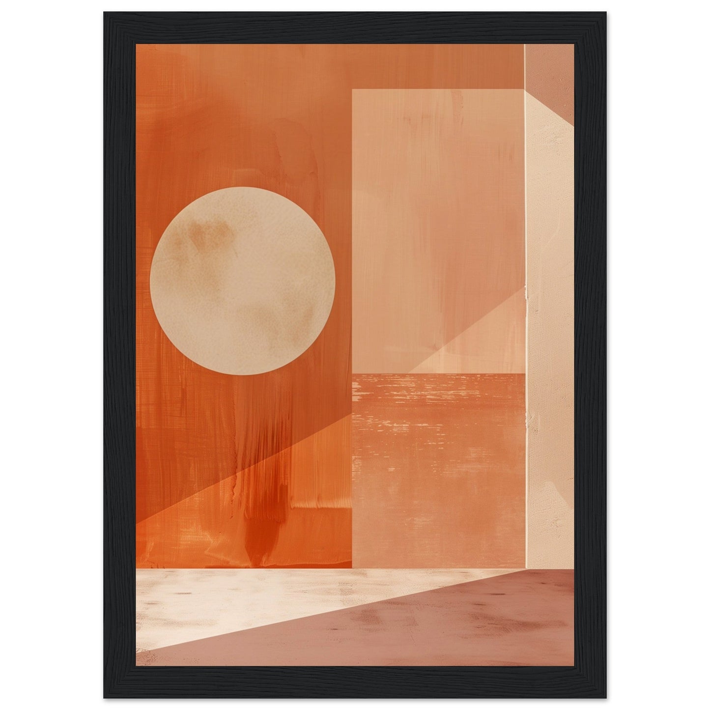 Affiche Tableau Terracotta Moderne ( 21x29.7-cm-Bois-noir)