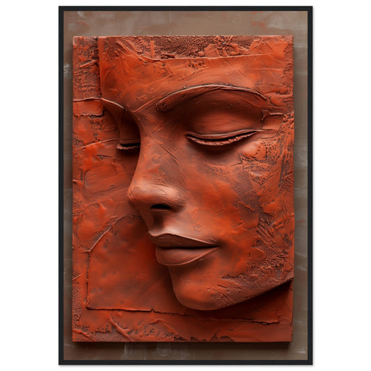 Affiche Tableau Terracotta ( 70x100-cm-Bois-noir)