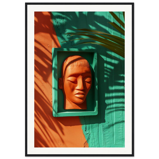 Affiche Terracotta Et Vert ( 70x100-cm-Bois-noir)