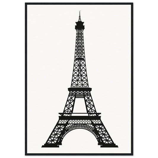 Affiche Tour Eiffel Noir et Blanc ( 70x100-cm-Bois-noir)