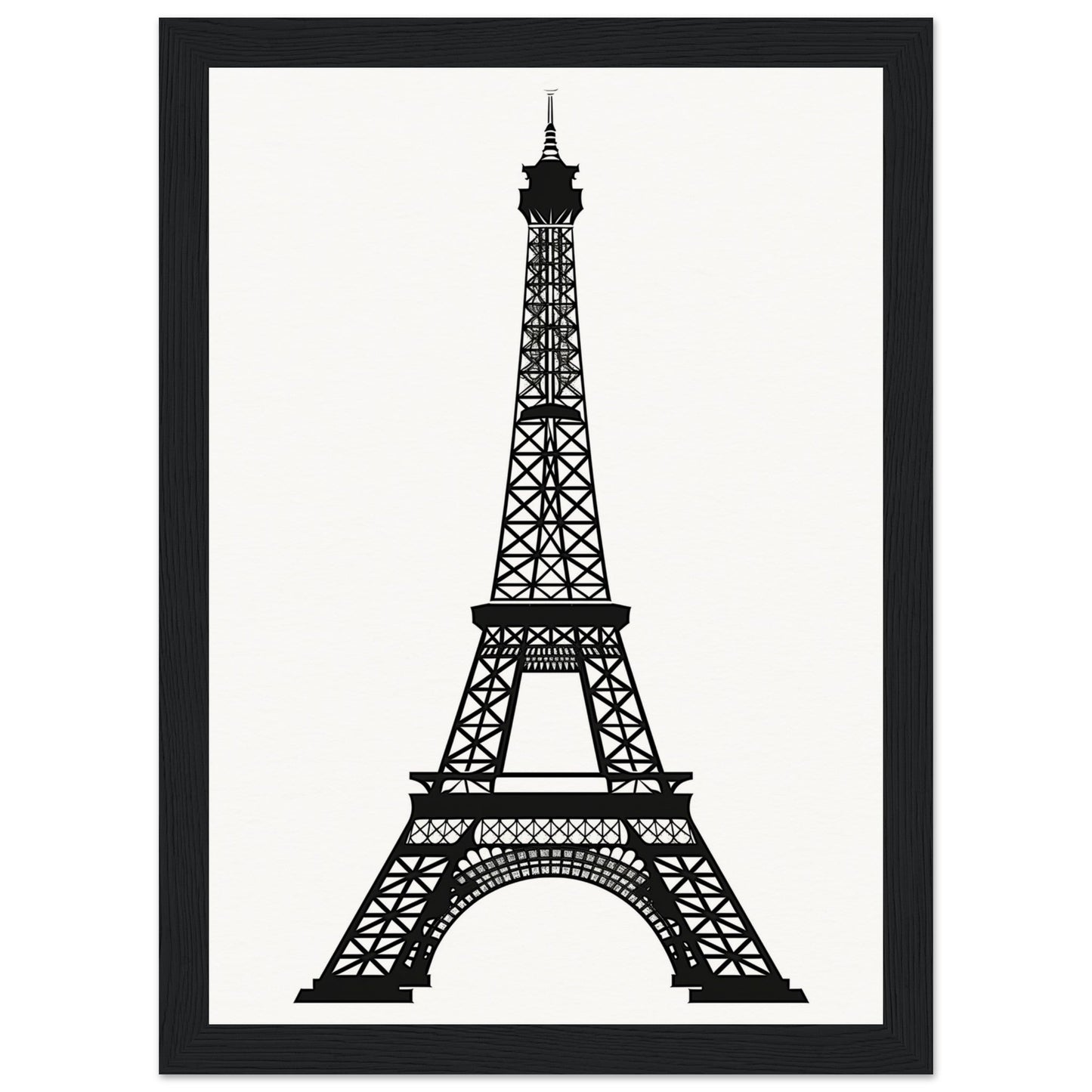 Affiche Tour Eiffel Noir et Blanc ( 21x29.7-cm-Bois-noir)