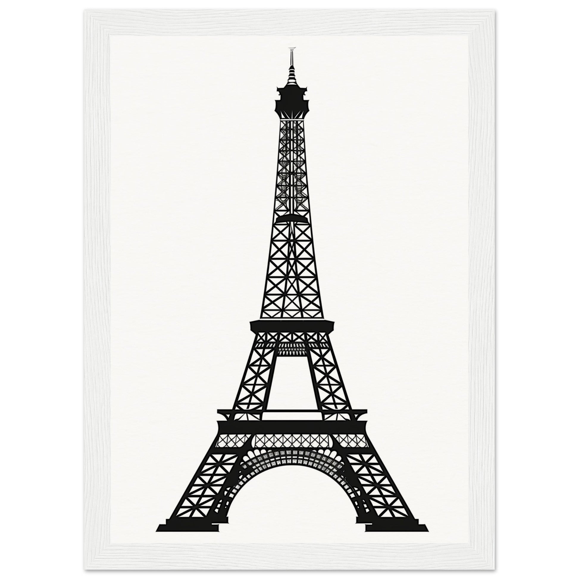 Affiche Tour Eiffel Noir et Blanc ( 21x29.7-cm-Bois-blanc)