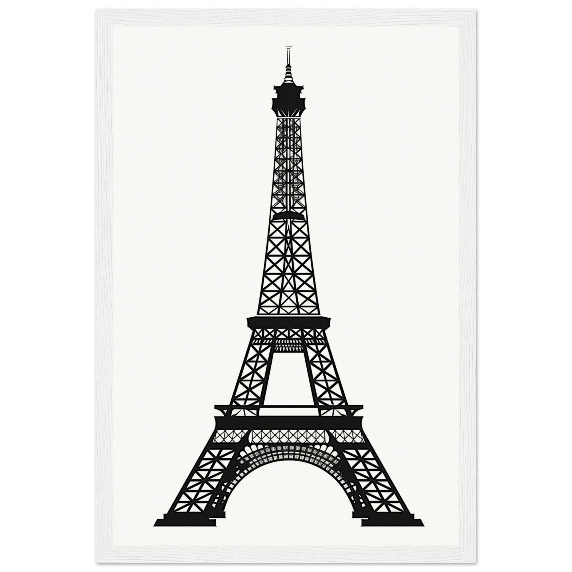 Affiche Tour Eiffel Noir et Blanc ( 30x45-cm-Bois-blanc)