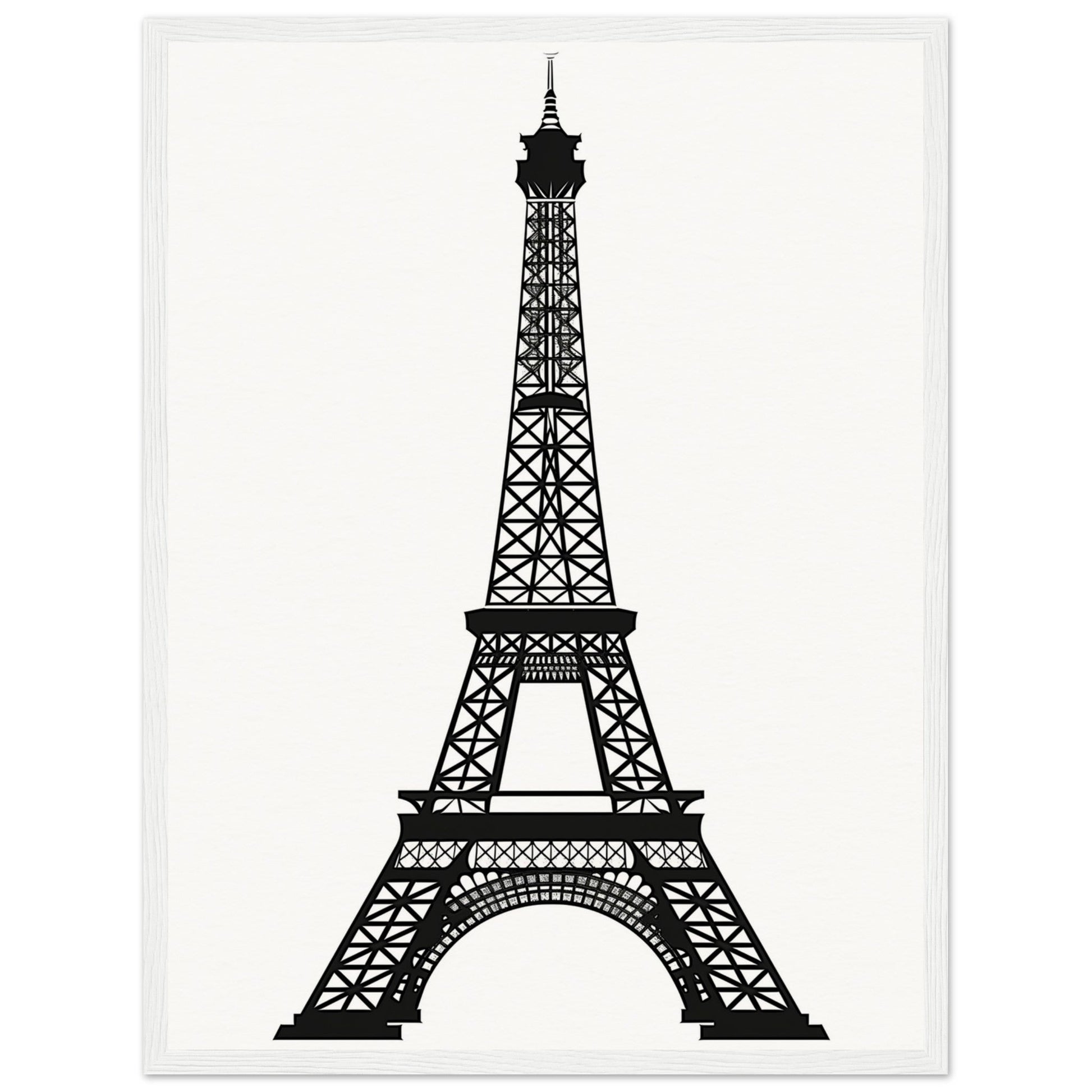 Affiche Tour Eiffel Noir et Blanc ( 45x60-cm-Bois-blanc)