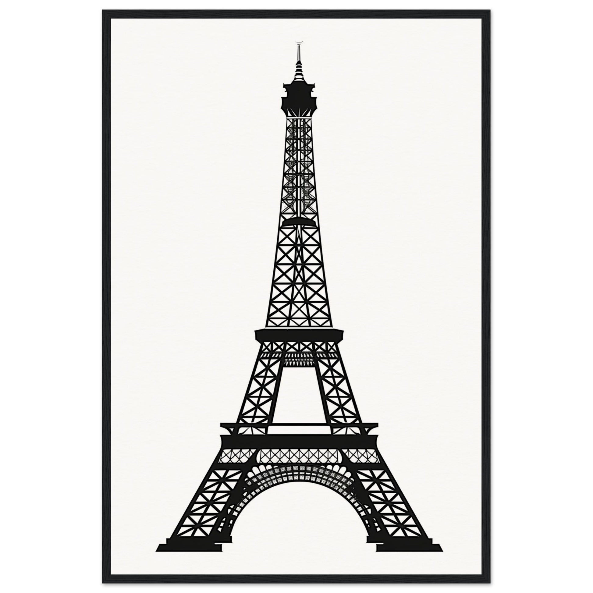 Affiche Tour Eiffel Noir et Blanc ( 60x90-cm-Bois-noir)