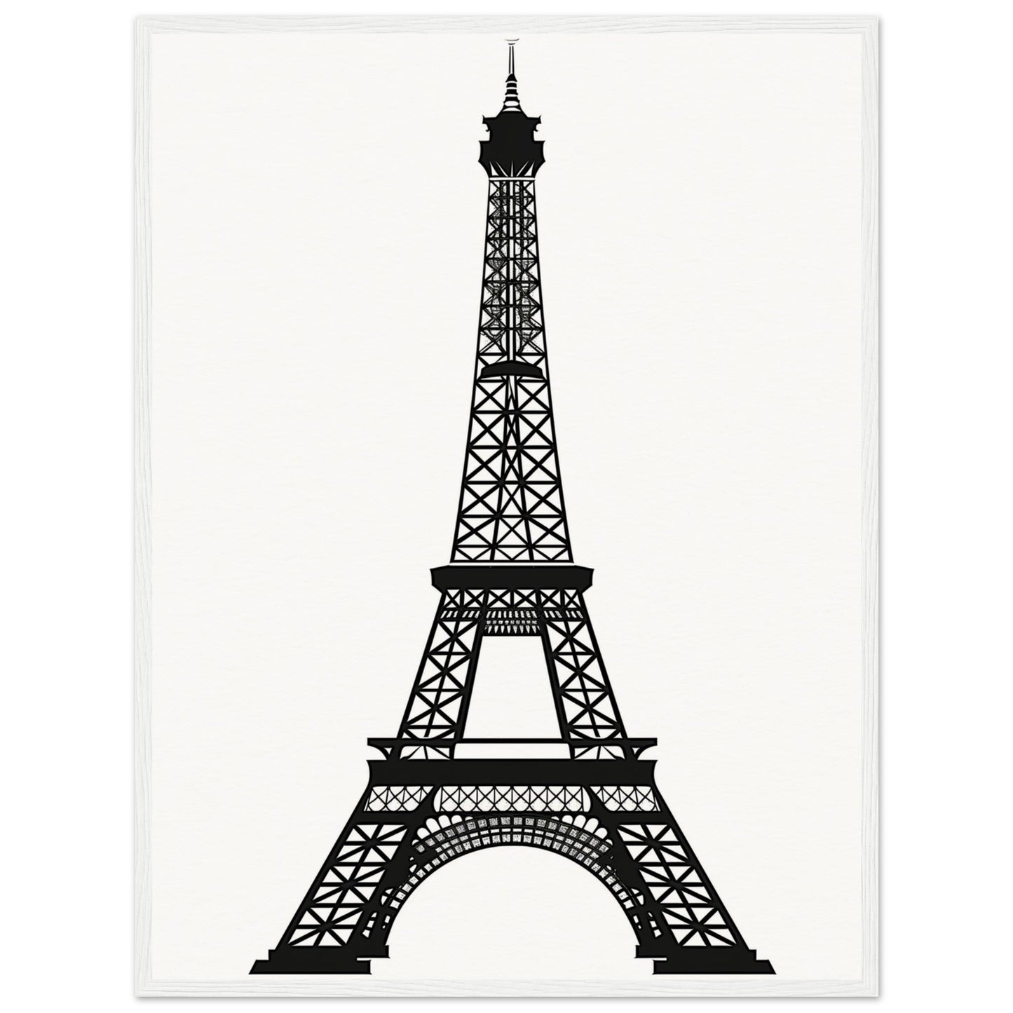 Affiche Tour Eiffel Noir et Blanc ( 60x80-cm-Bois-blanc)