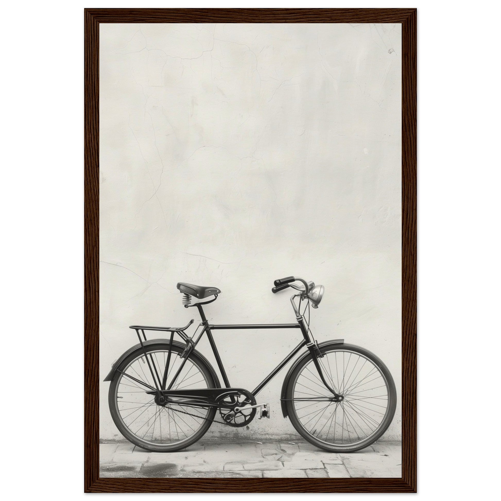 Affiche Vélo Noir et Blanc ( 30x45-cm-Bois-foncé)