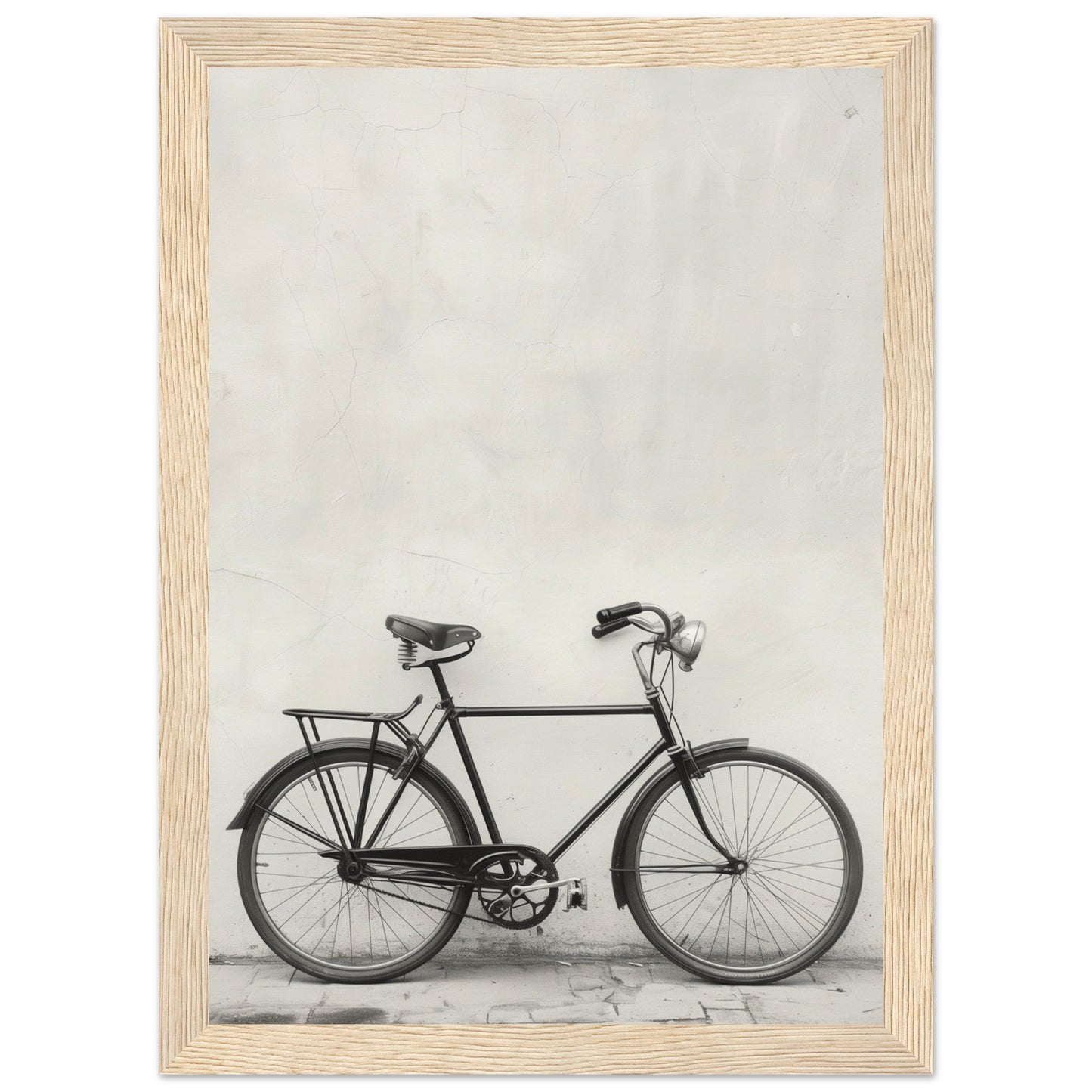 Affiche Vélo Noir et Blanc ( 21x29.7-cm-Bois-clair)