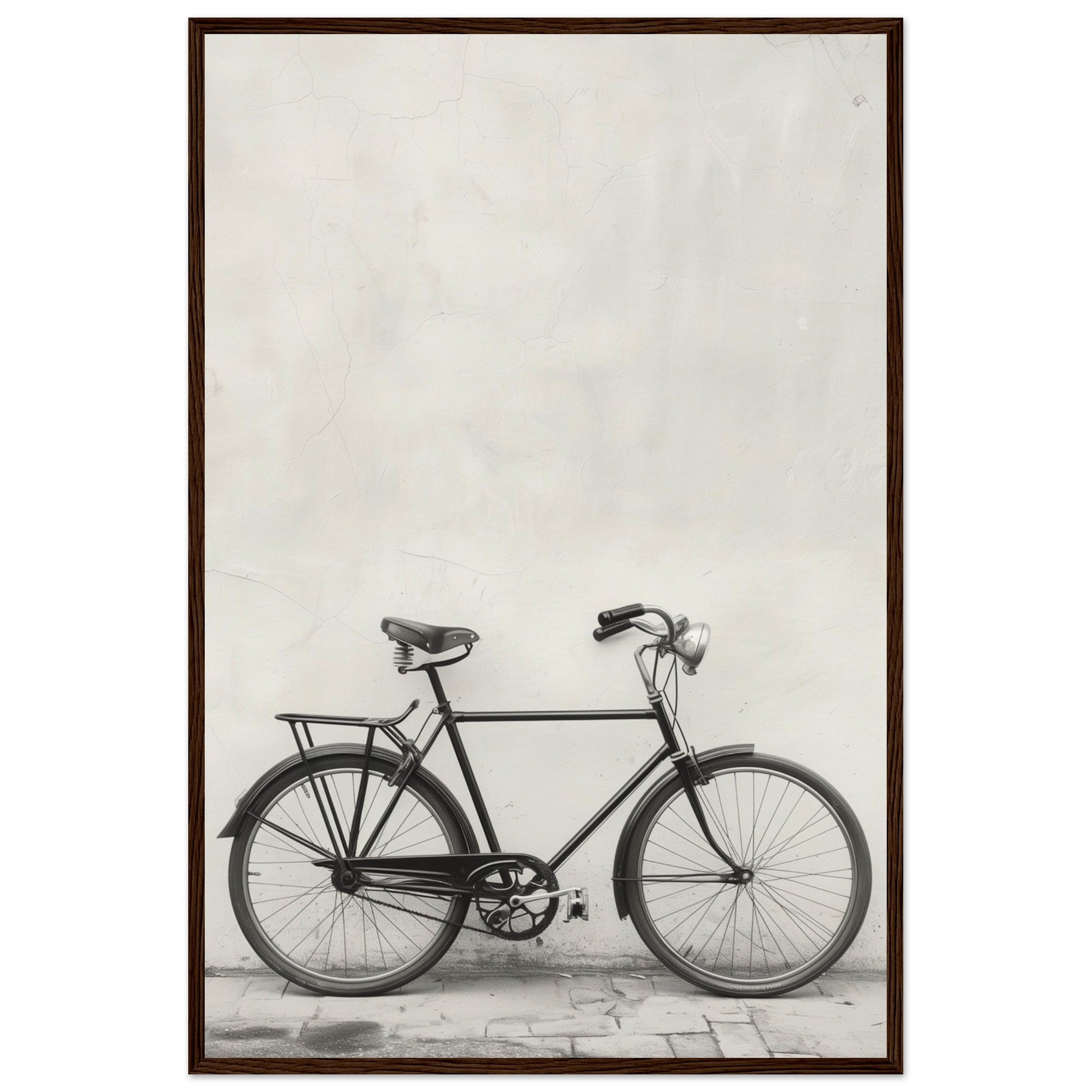 Affiche Vélo Noir et Blanc ( 60x90-cm-Bois-foncé)