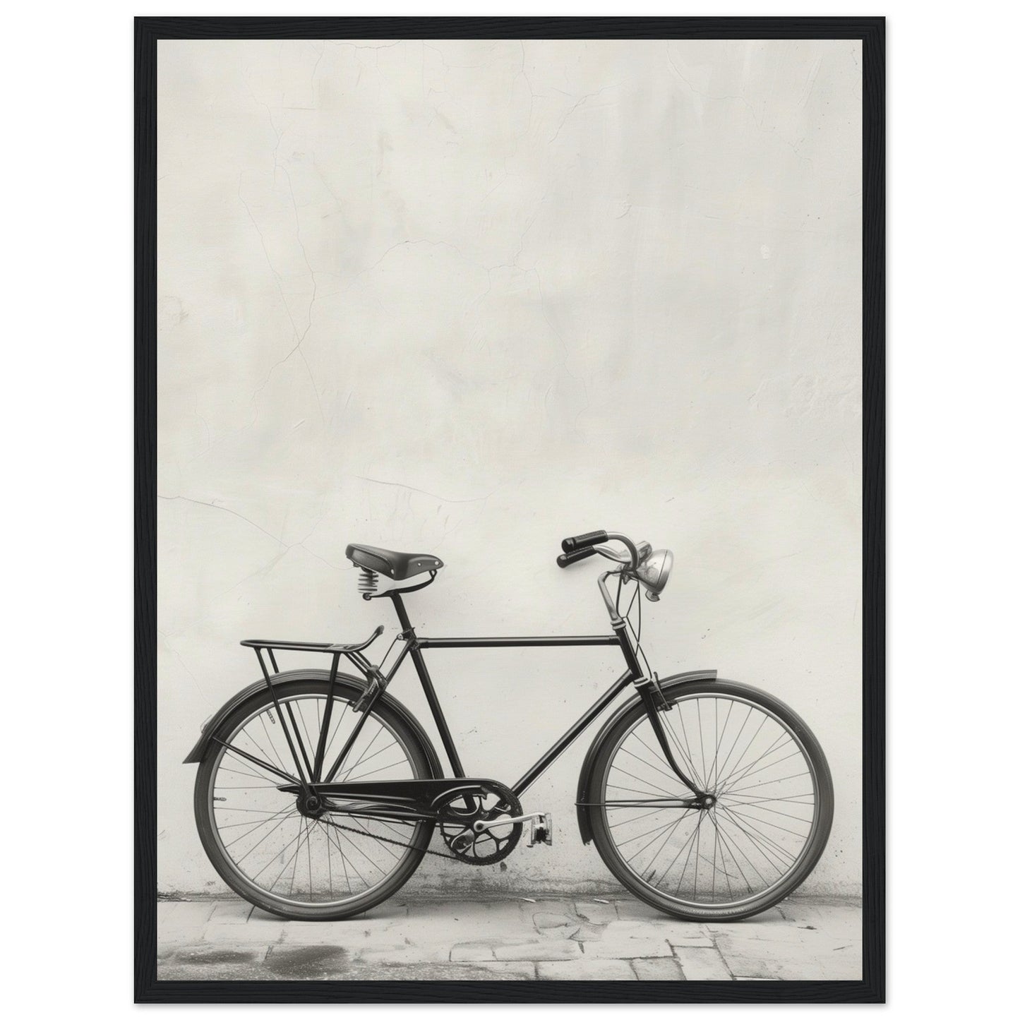 Affiche Vélo Noir et Blanc ( 45x60-cm-Bois-noir)