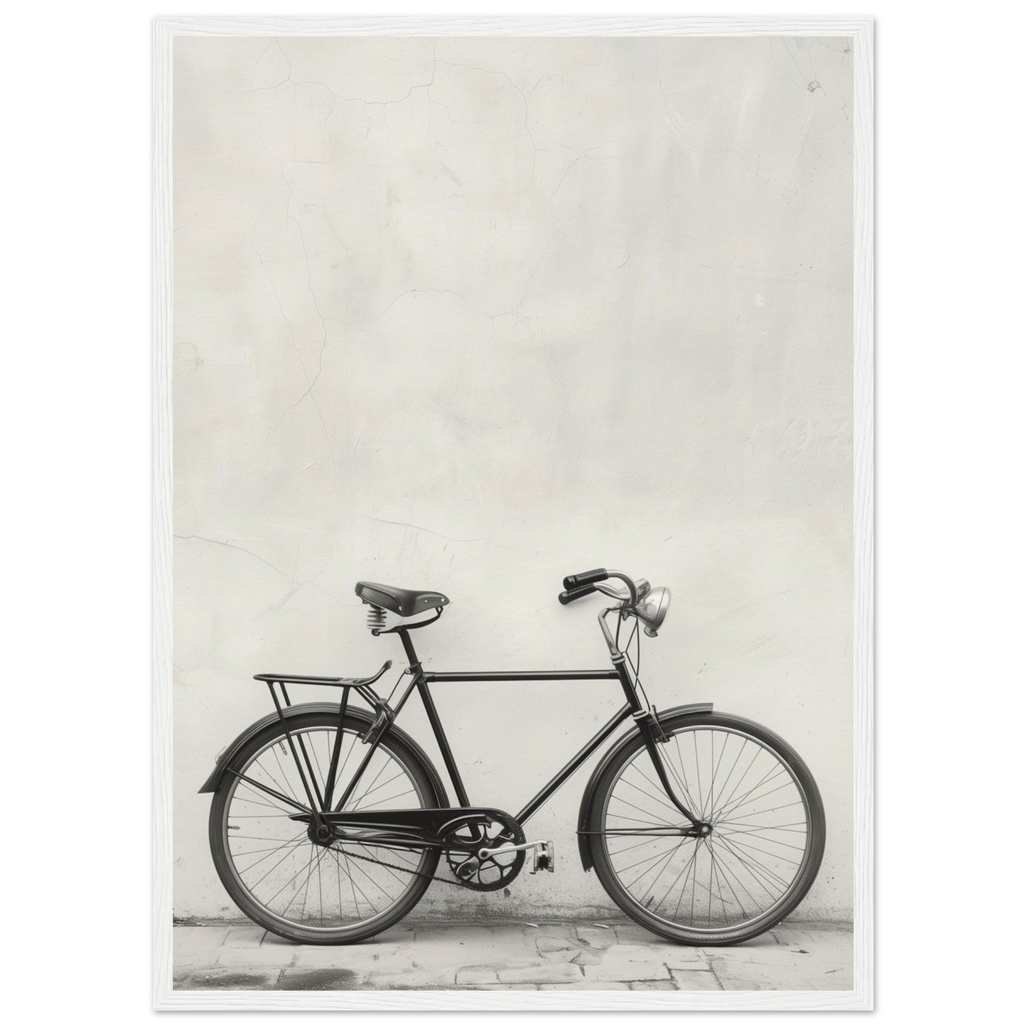 Affiche Vélo Noir et Blanc ( 50x70-cm-Bois-blanc)