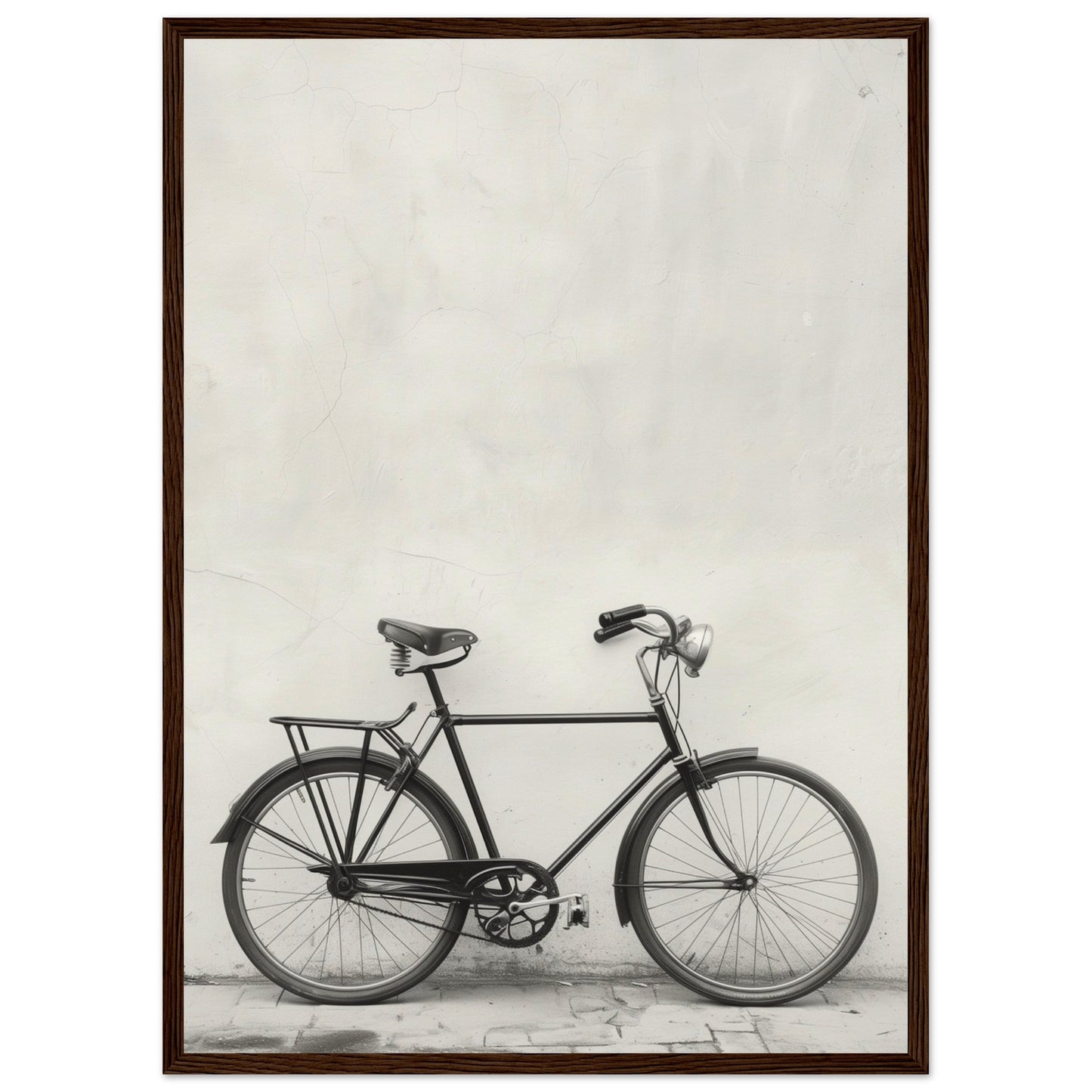 Affiche Vélo Noir et Blanc ( 50x70-cm-Bois-foncé)