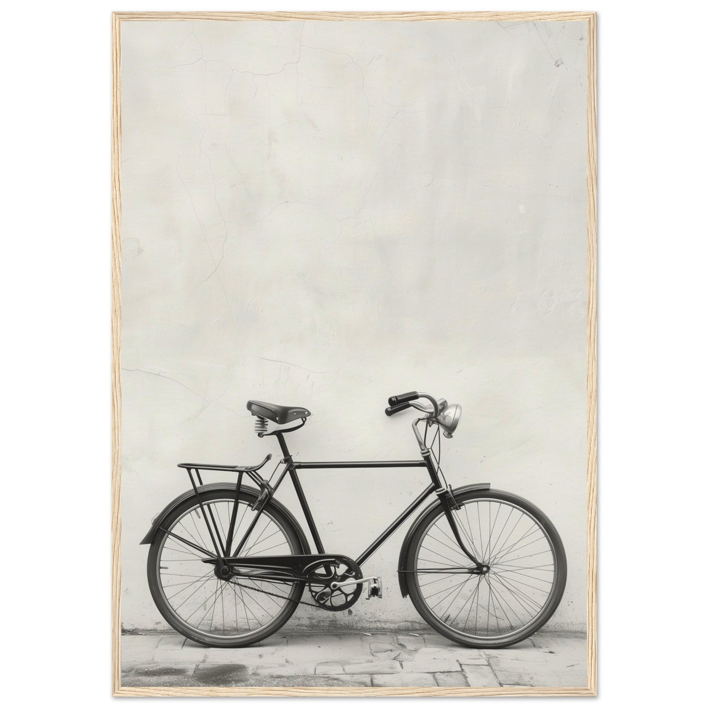 Affiche Vélo Noir et Blanc ( 70x100-cm-Bois-clair)