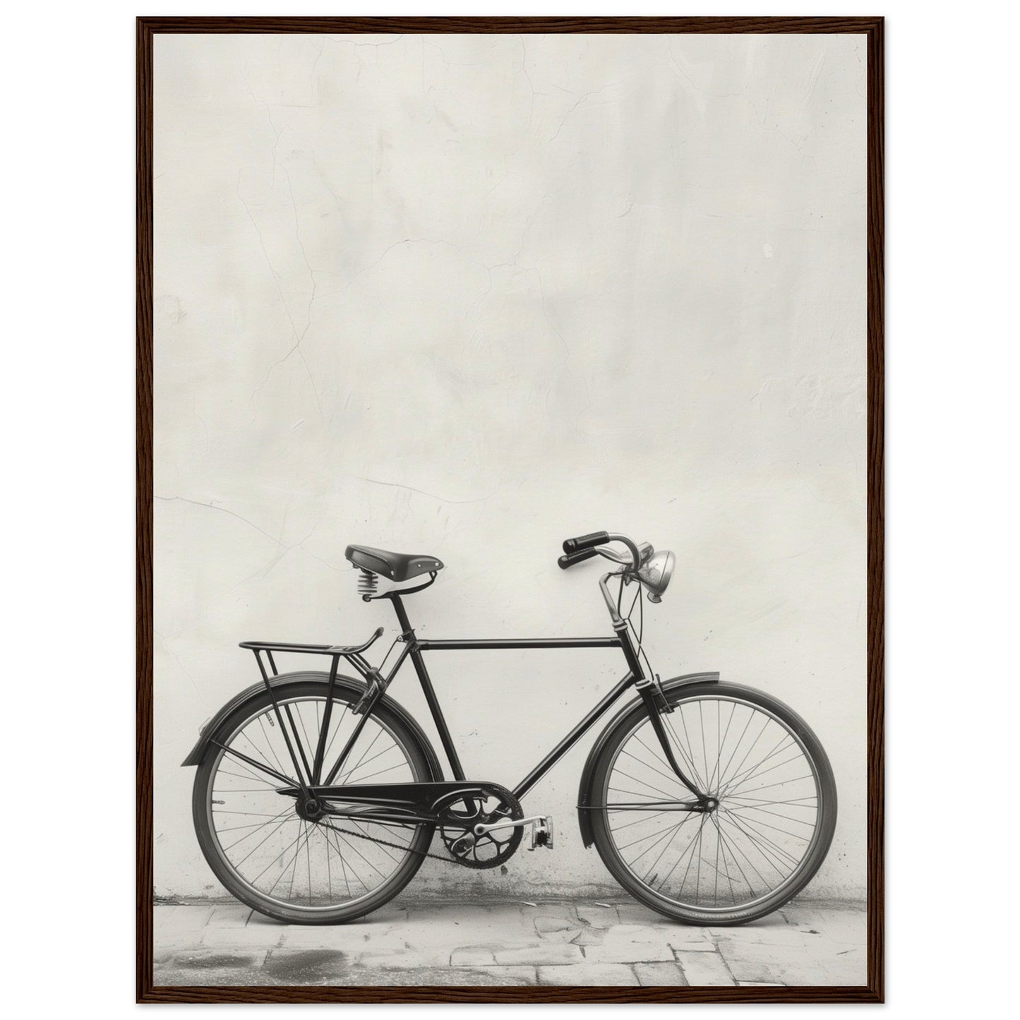 Affiche Vélo Noir et Blanc ( 60x80-cm-Bois-foncé)