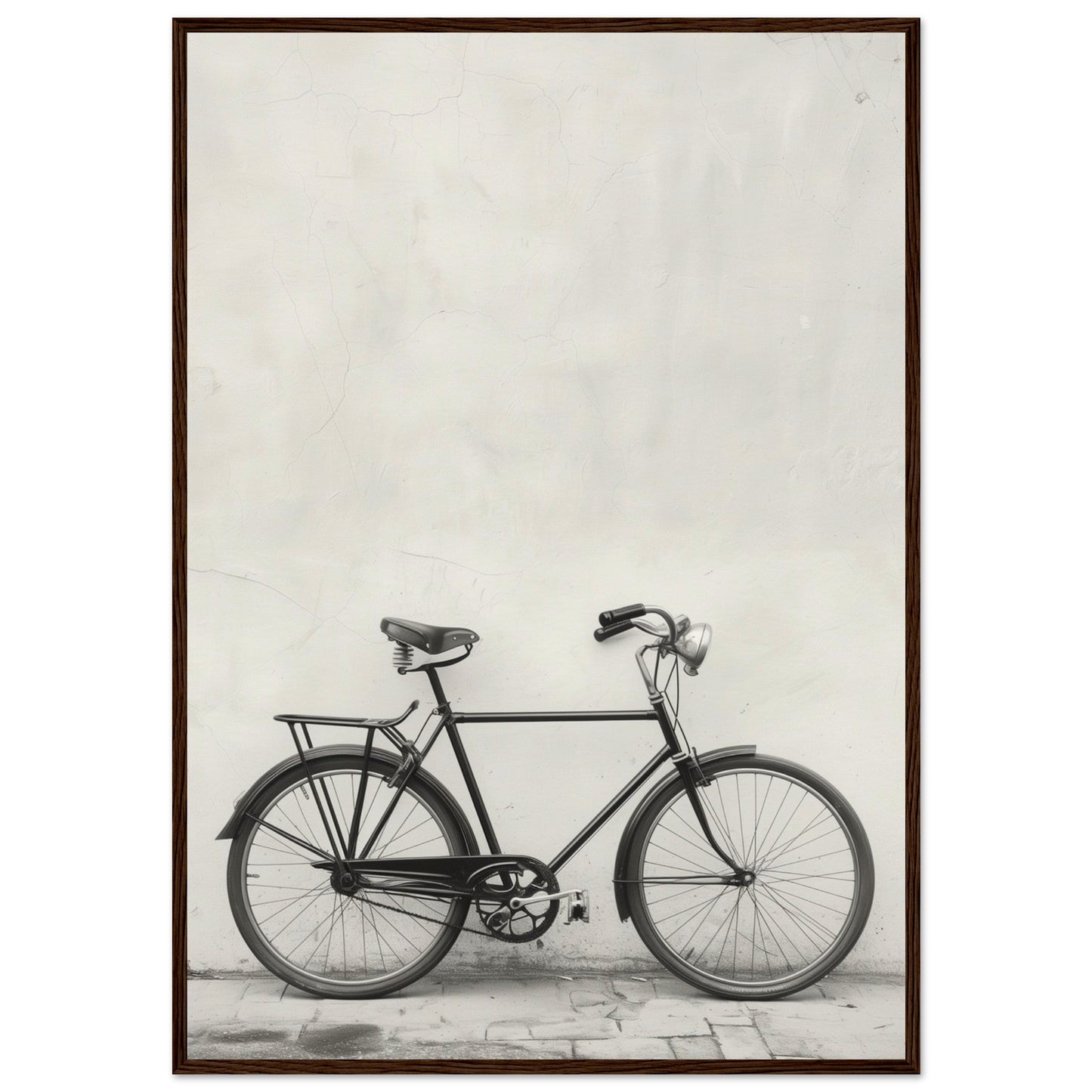 Affiche Vélo Noir et Blanc ( 70x100-cm-Bois-foncé)