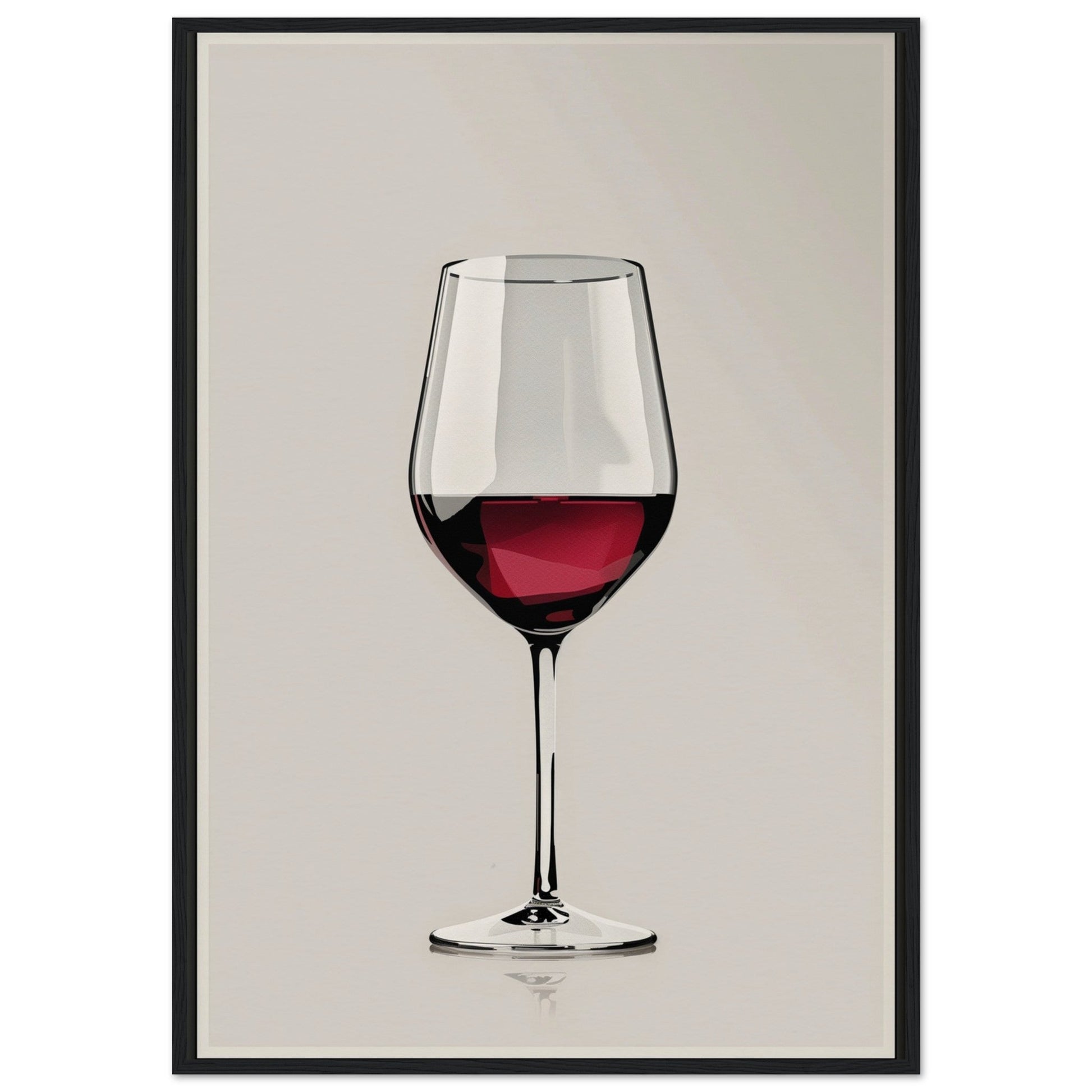 Affiche Verre de Vin ( 70x100-cm-Bois-noir)