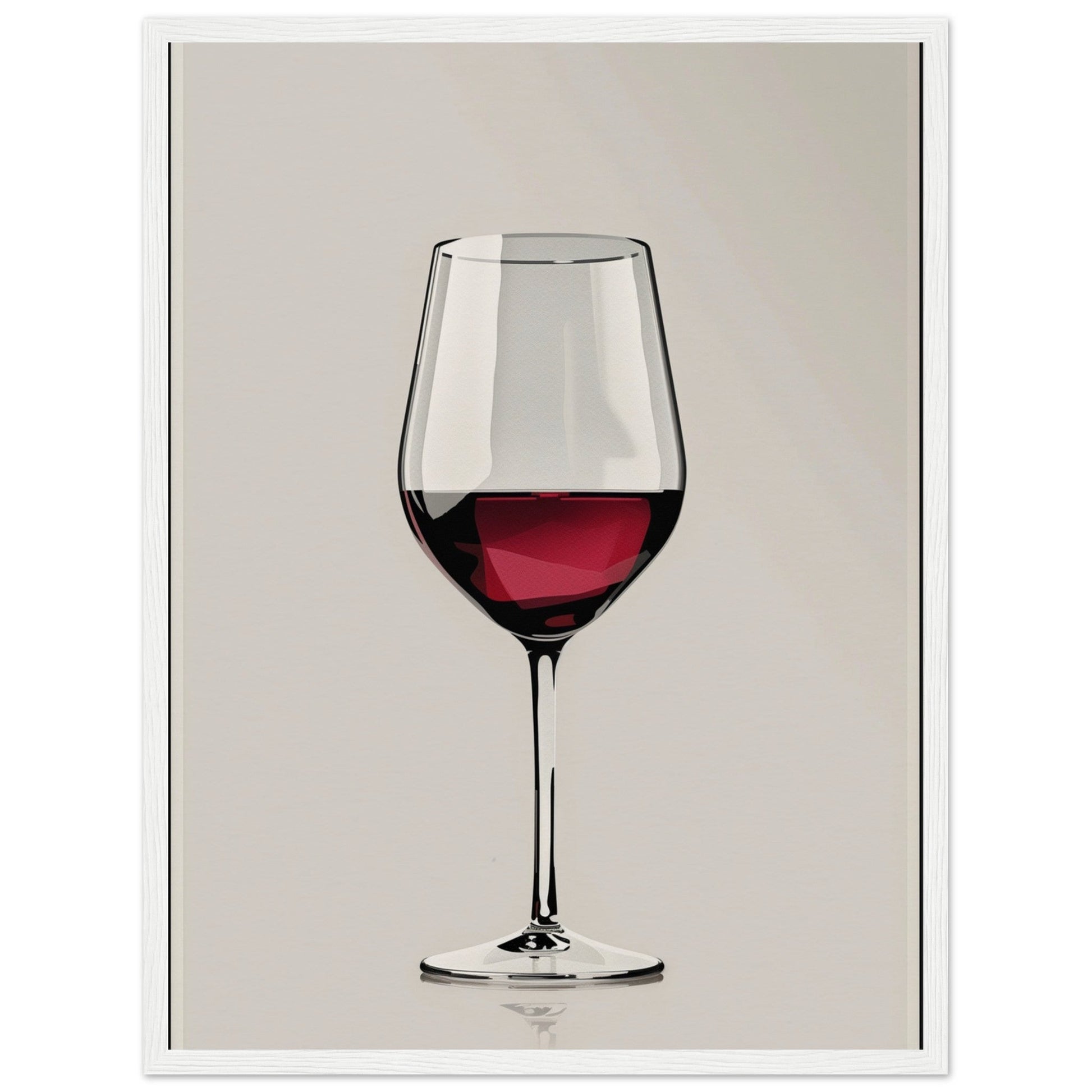 Affiche Verre de Vin ( 45x60-cm-Bois-blanc)