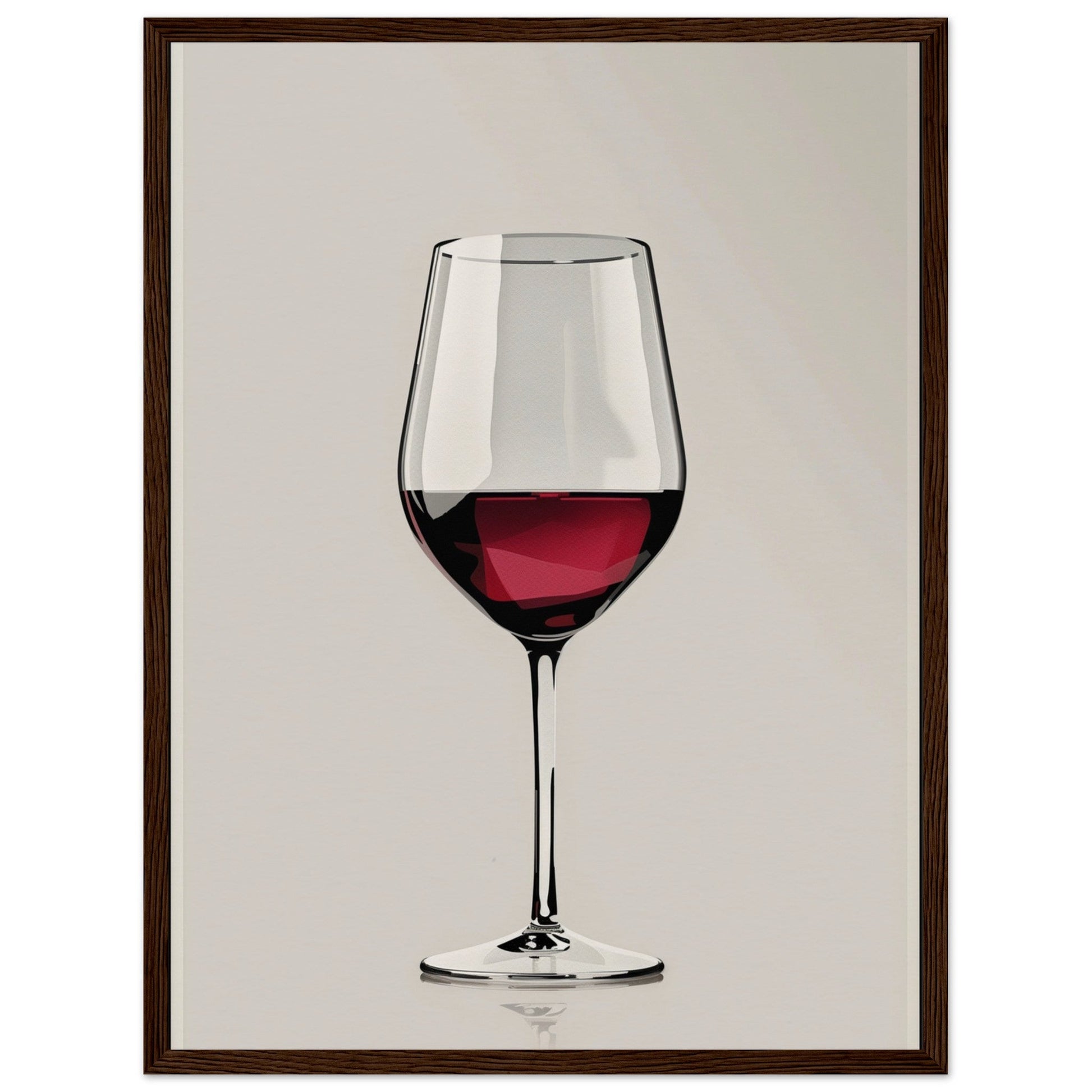 Affiche Verre de Vin ( 45x60-cm-Bois-foncé)