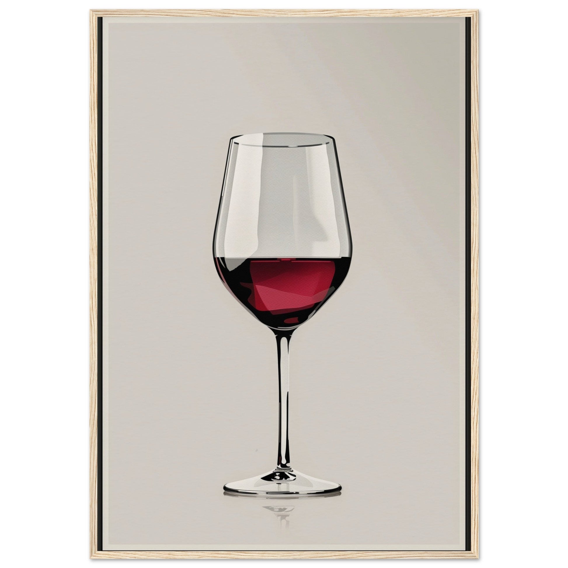 Affiche Verre de Vin ( 70x100-cm-Bois-clair)