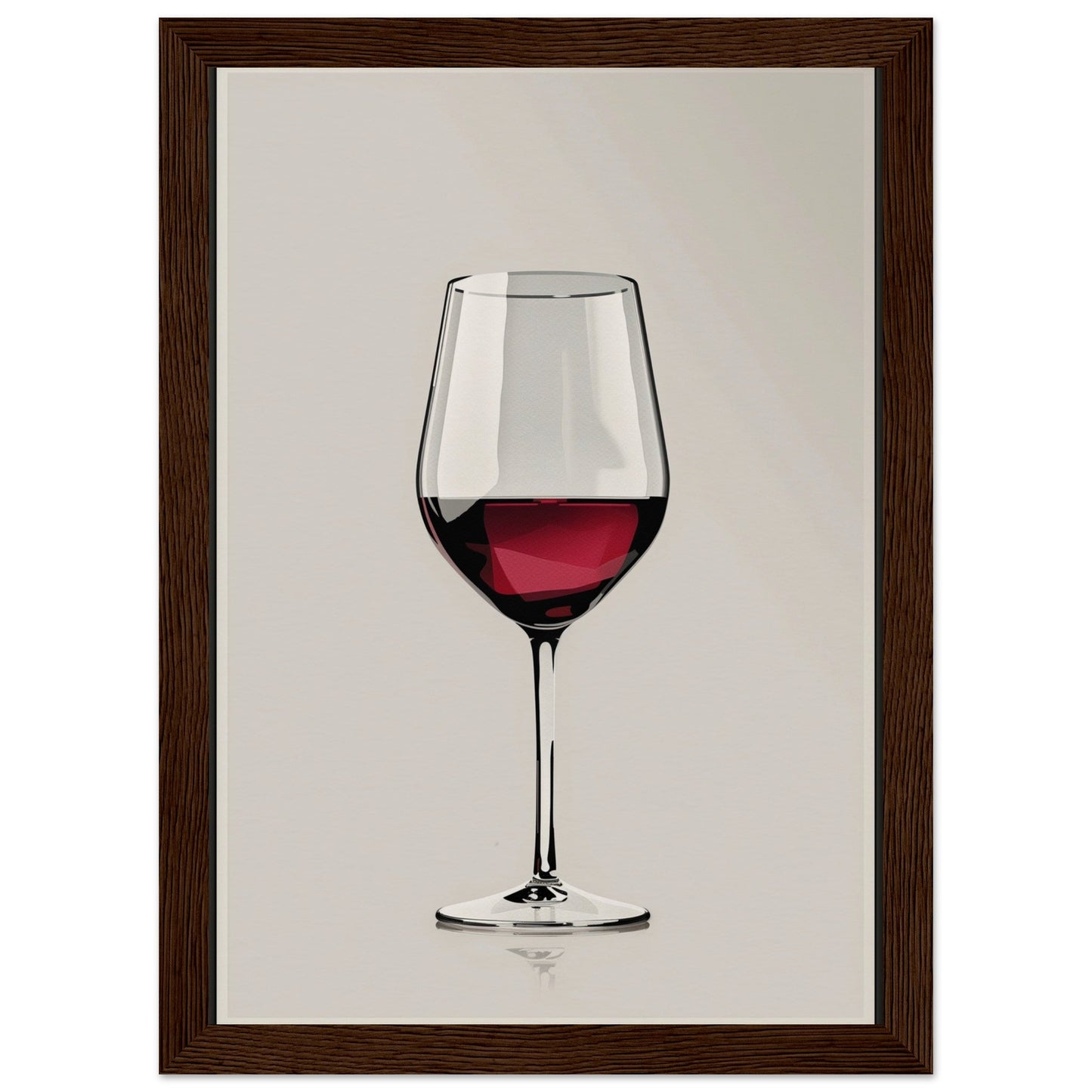 Affiche Verre de Vin ( 21x29.7-cm-Bois-foncé)