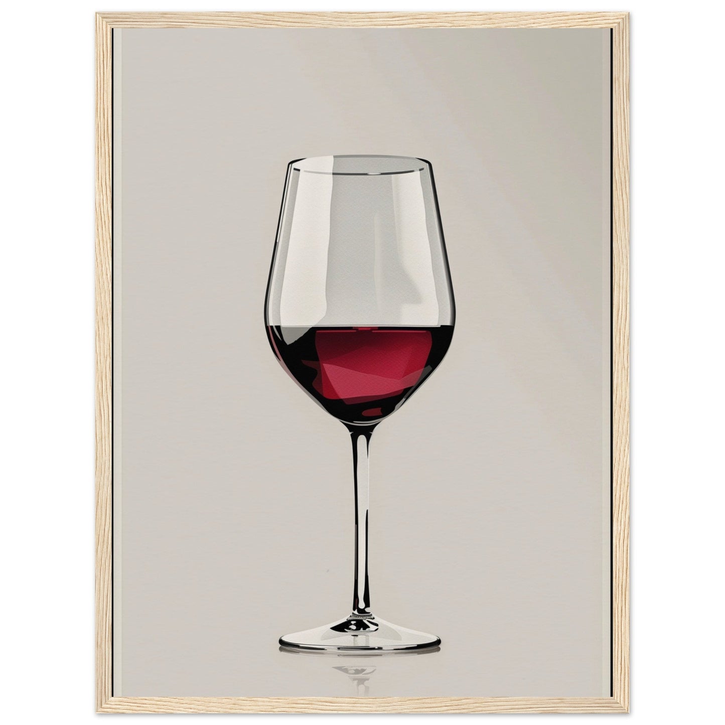 Affiche Verre de Vin ( 45x60-cm-Bois-clair)