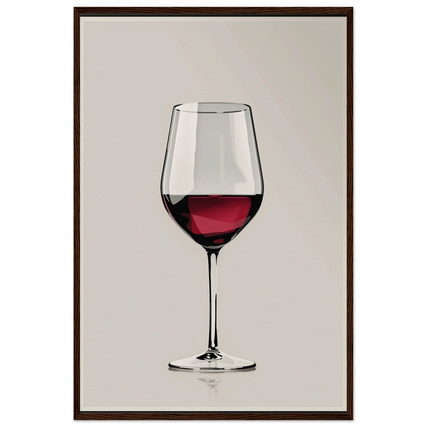 Affiche Verre de Vin ( 60x90-cm-Bois-foncé)