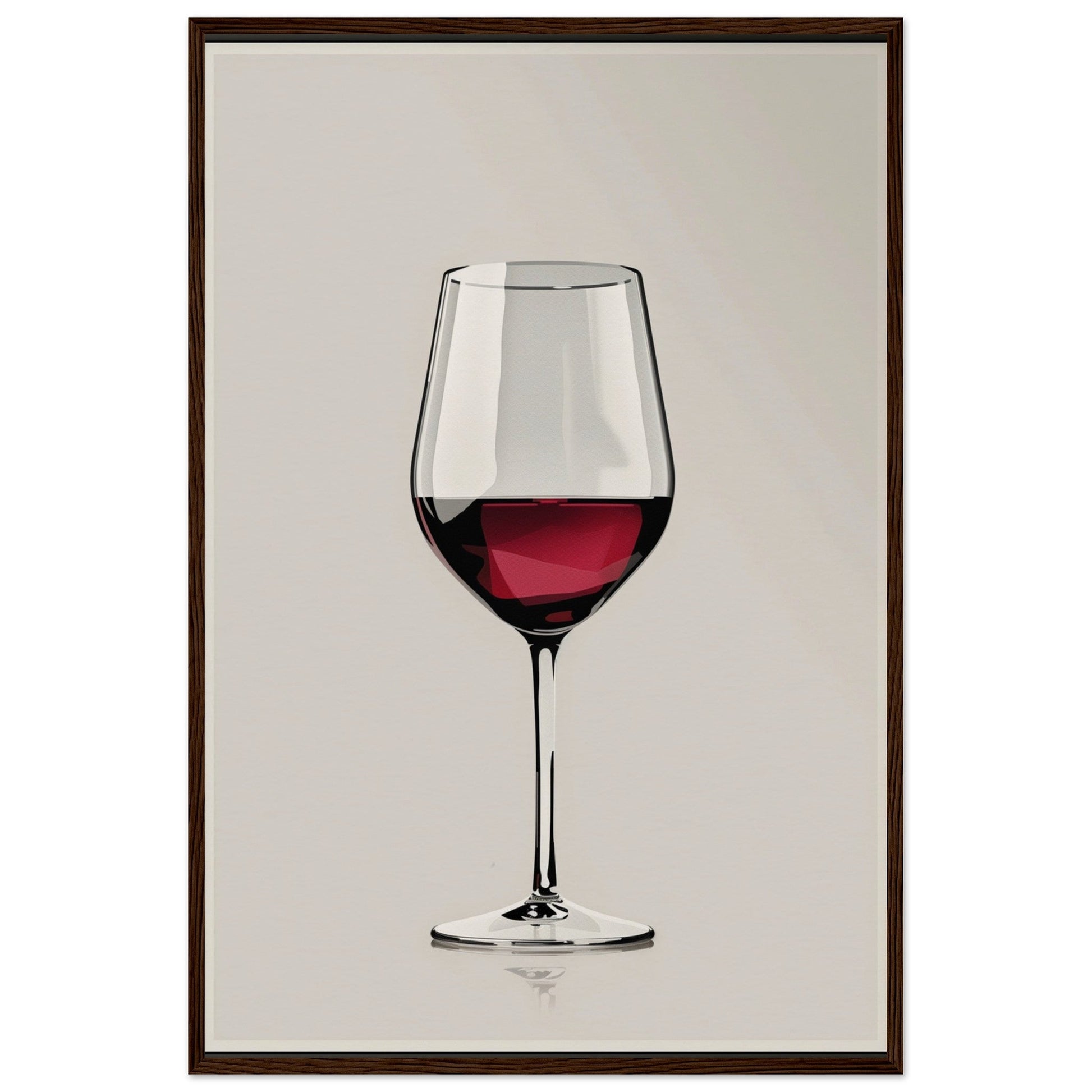 Affiche Verre de Vin ( 60x90-cm-Bois-foncé)