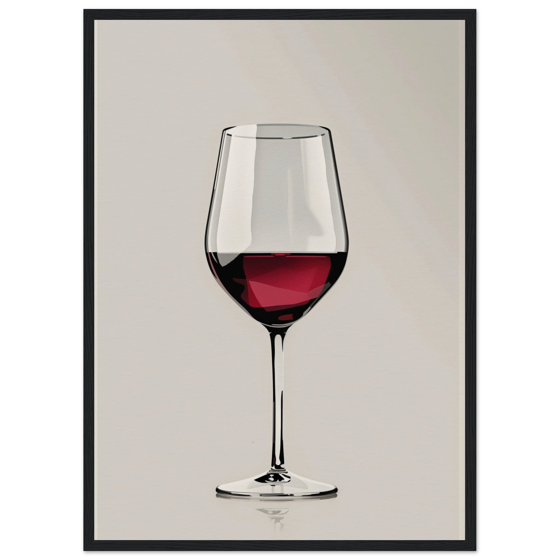 Affiche Verre de Vin ( 50x70-cm-Bois-noir)