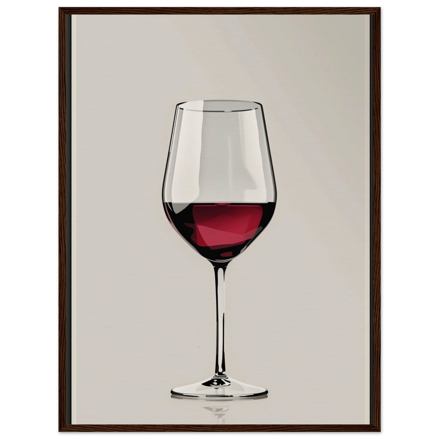 Affiche Verre de Vin ( 60x80-cm-Bois-foncé)