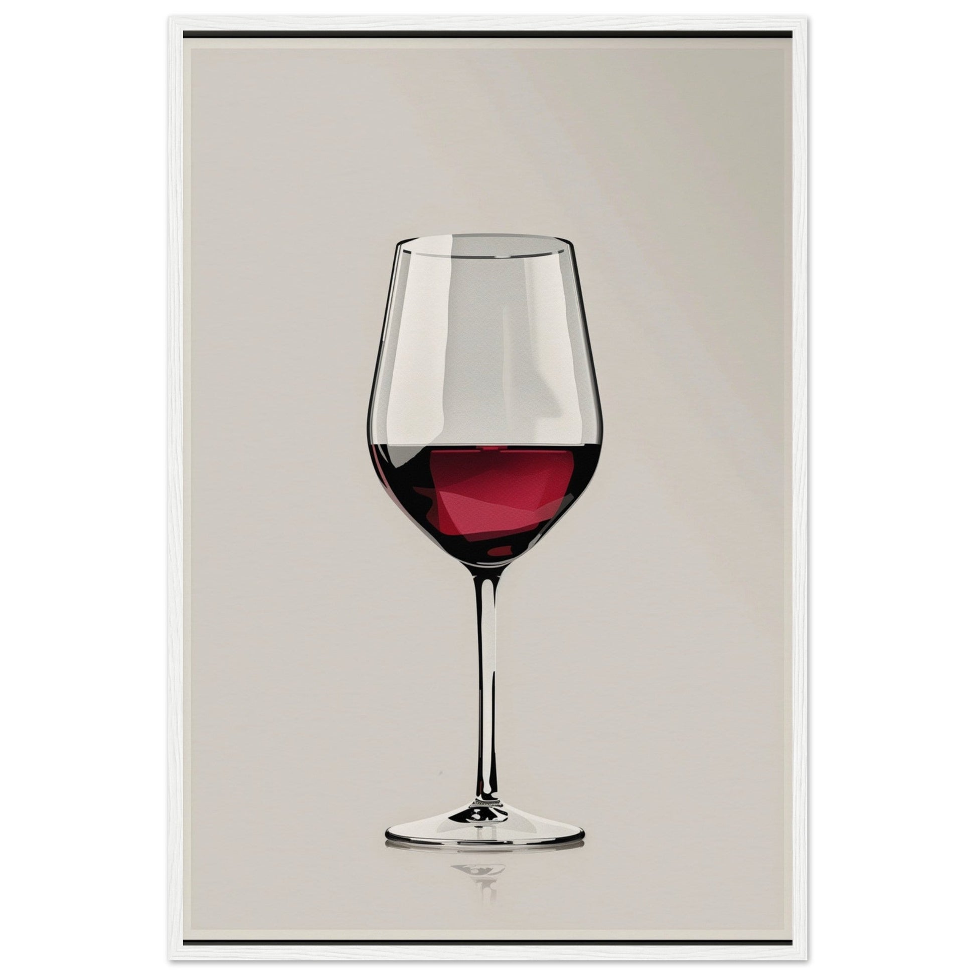 Affiche Verre de Vin ( 60x90-cm-Bois-blanc)