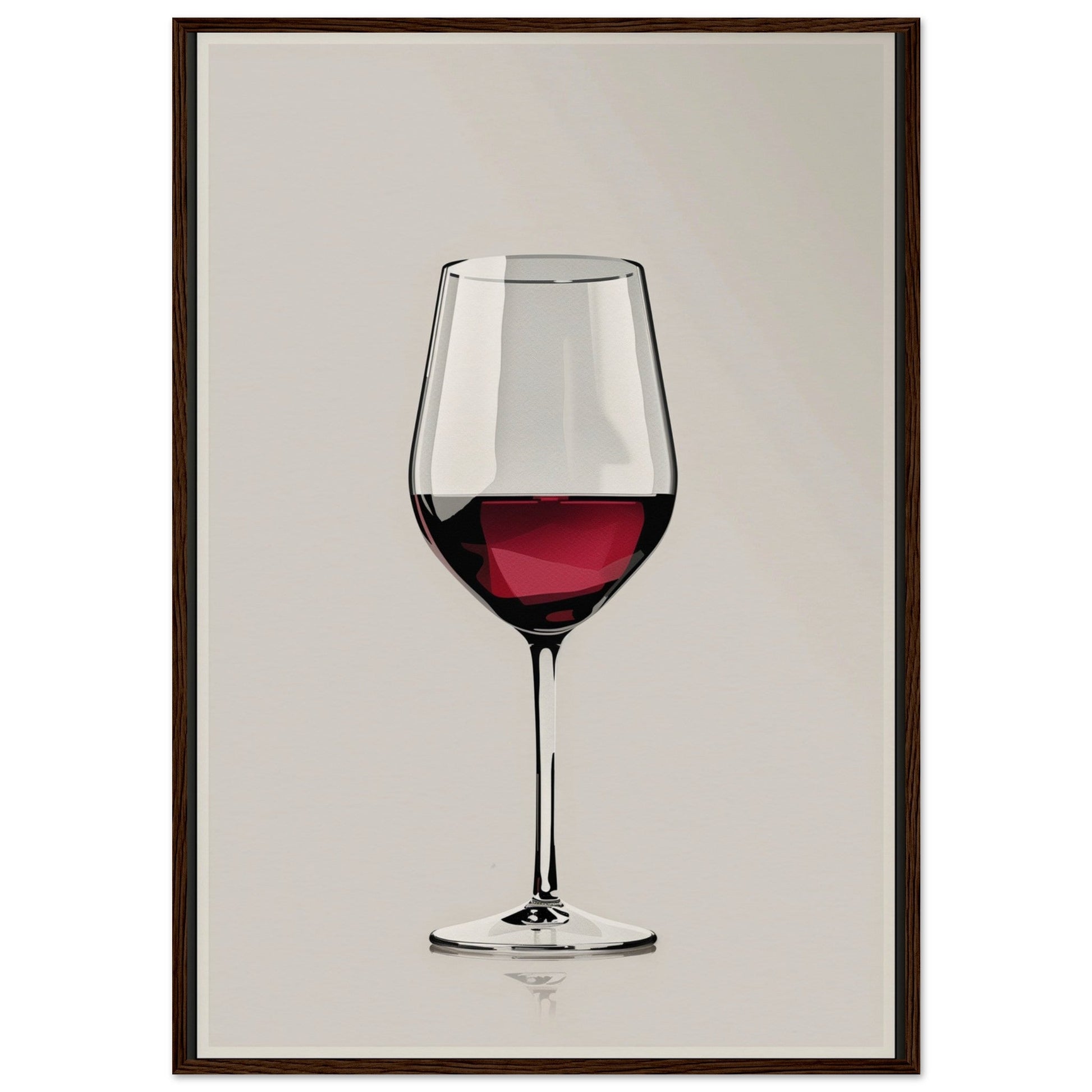 Affiche Verre de Vin ( 70x100-cm-Bois-foncé)