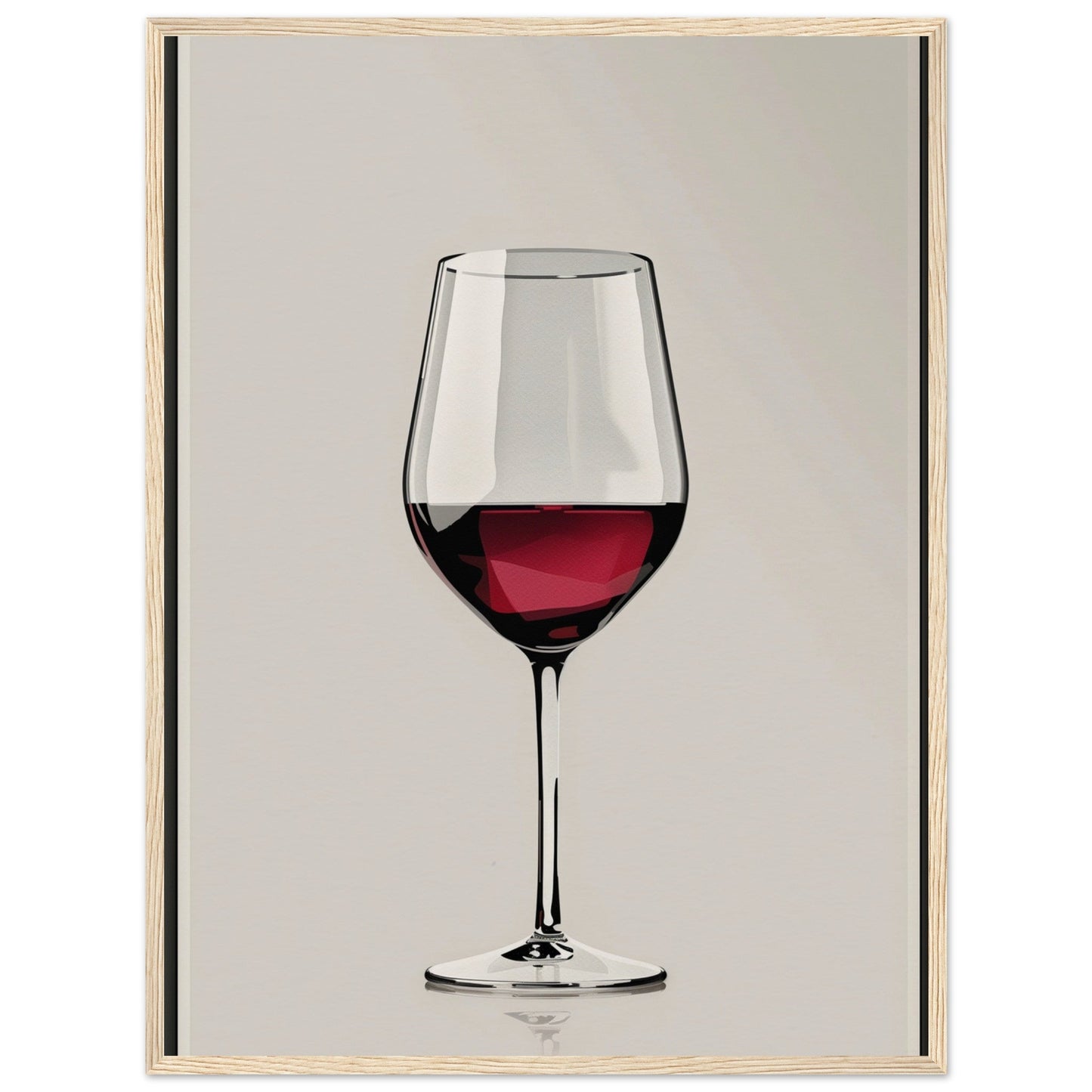 Affiche Verre de Vin ( 60x80-cm-Bois-clair)