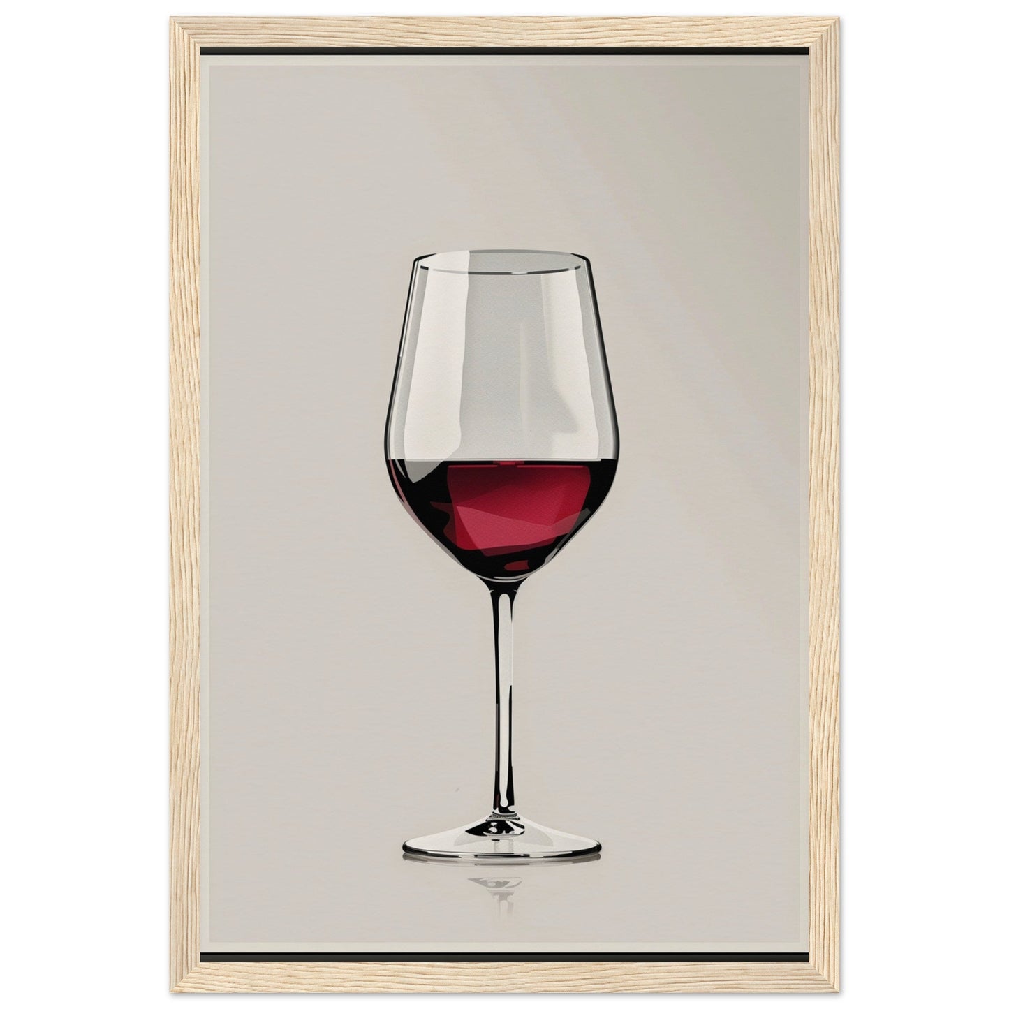 Affiche Verre de Vin ( 30x45-cm-Bois-clair)