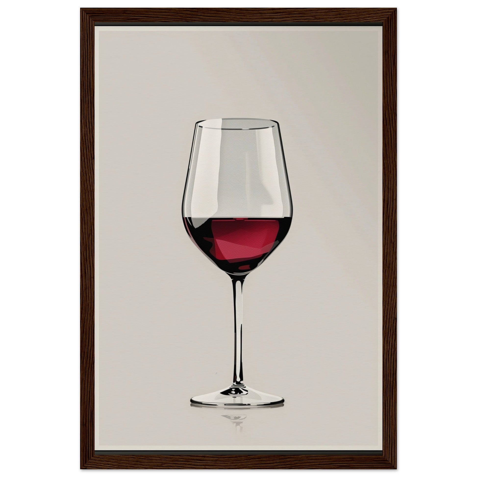 Affiche Verre de Vin ( 30x45-cm-Bois-foncé)