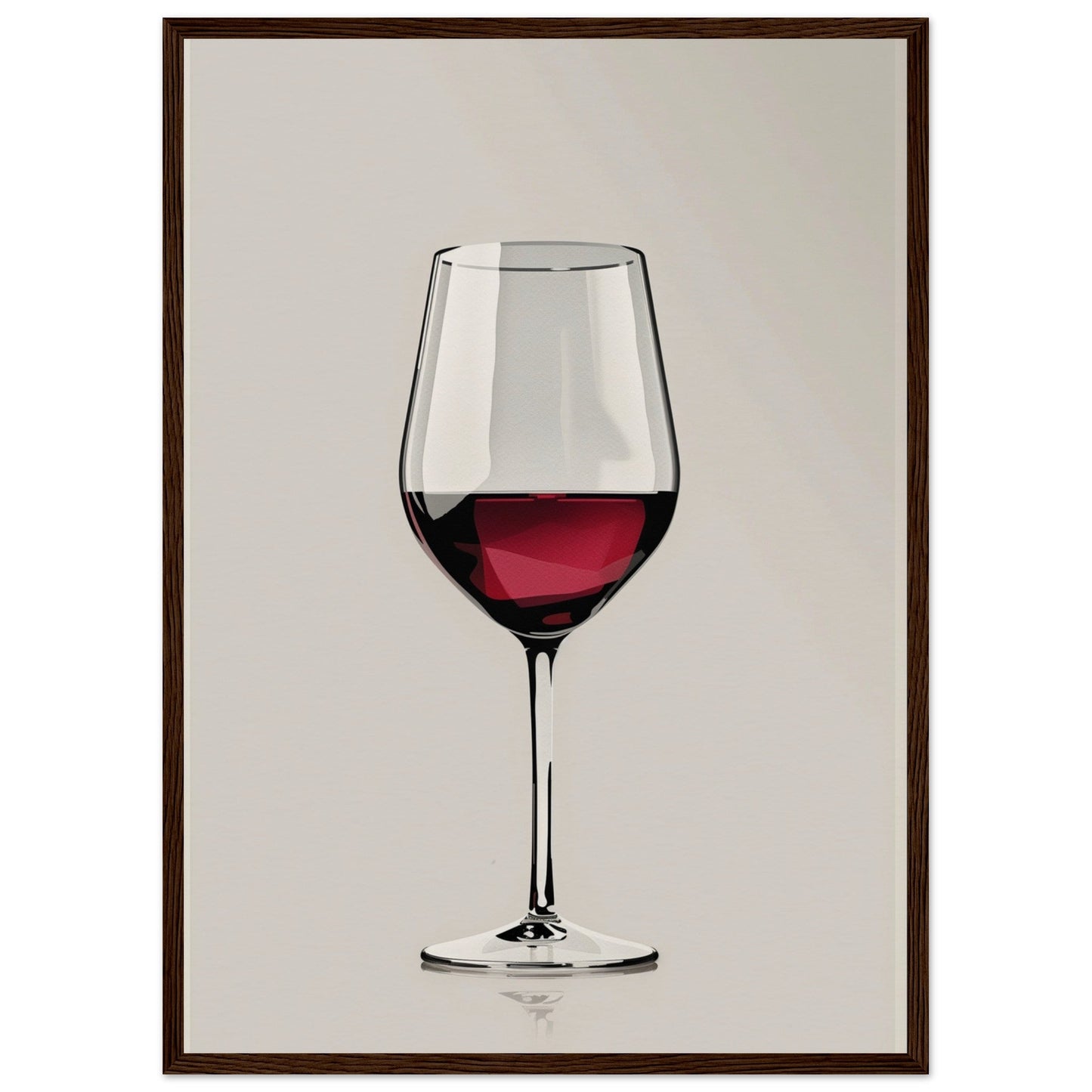 Affiche Verre de Vin ( 50x70-cm-Bois-foncé)