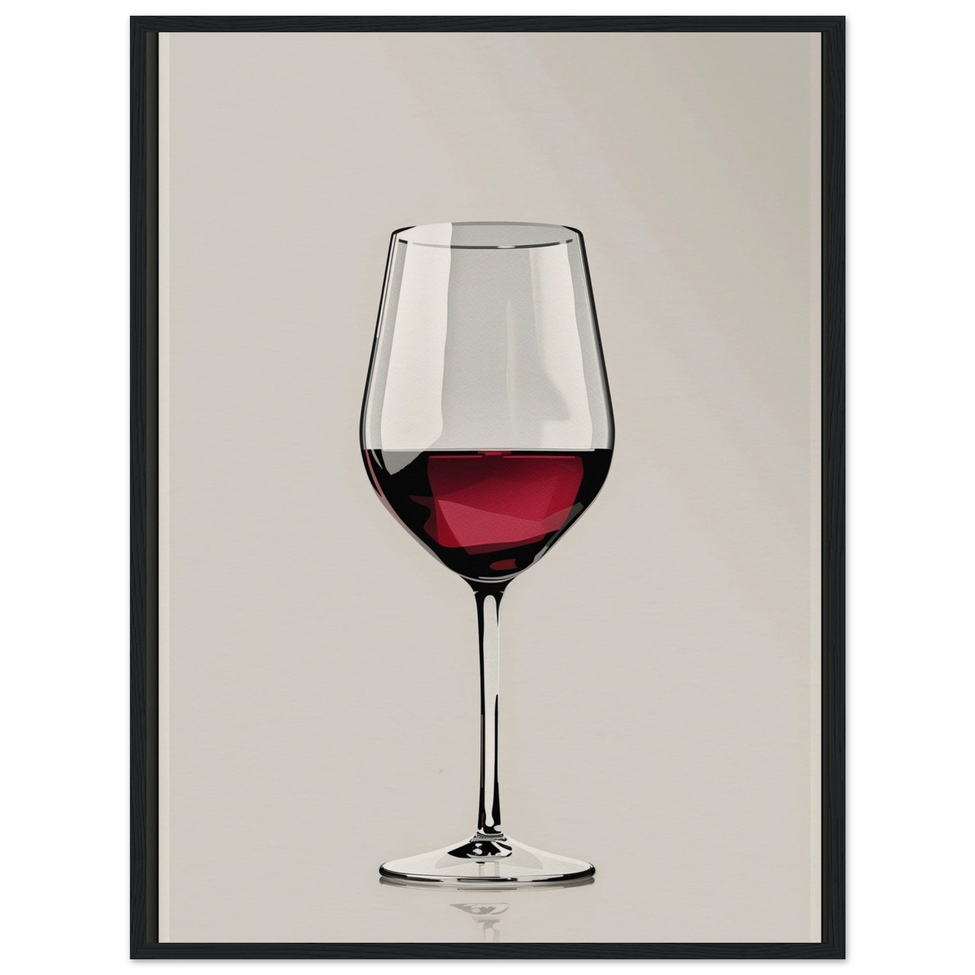 Affiche Verre de Vin ( 60x80-cm-Bois-noir)