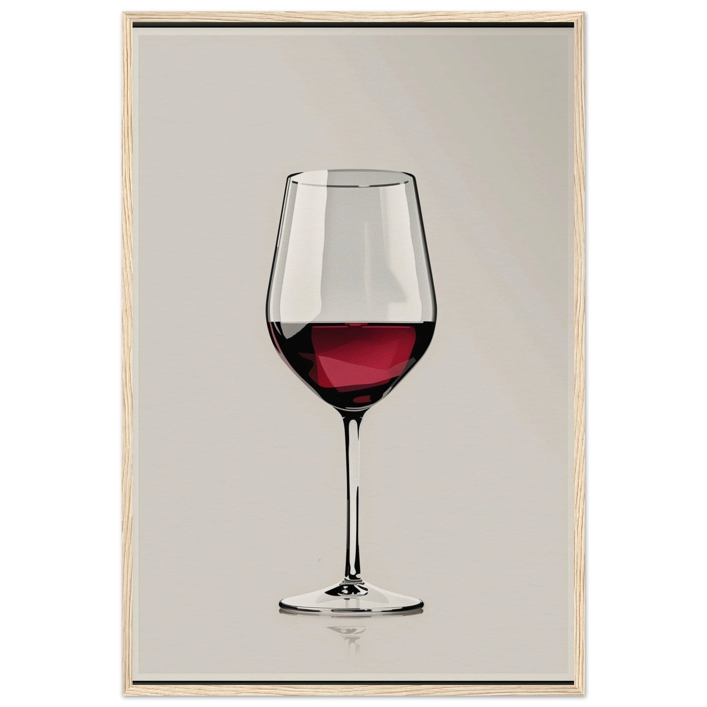 Affiche Verre de Vin ( 60x90-cm-Bois-clair)