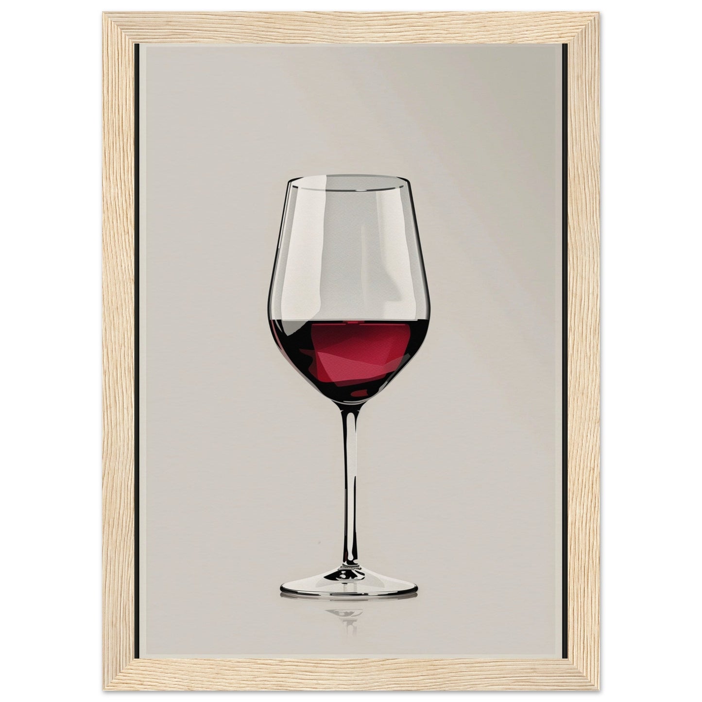 Affiche Verre de Vin ( 21x29.7-cm-Bois-clair)