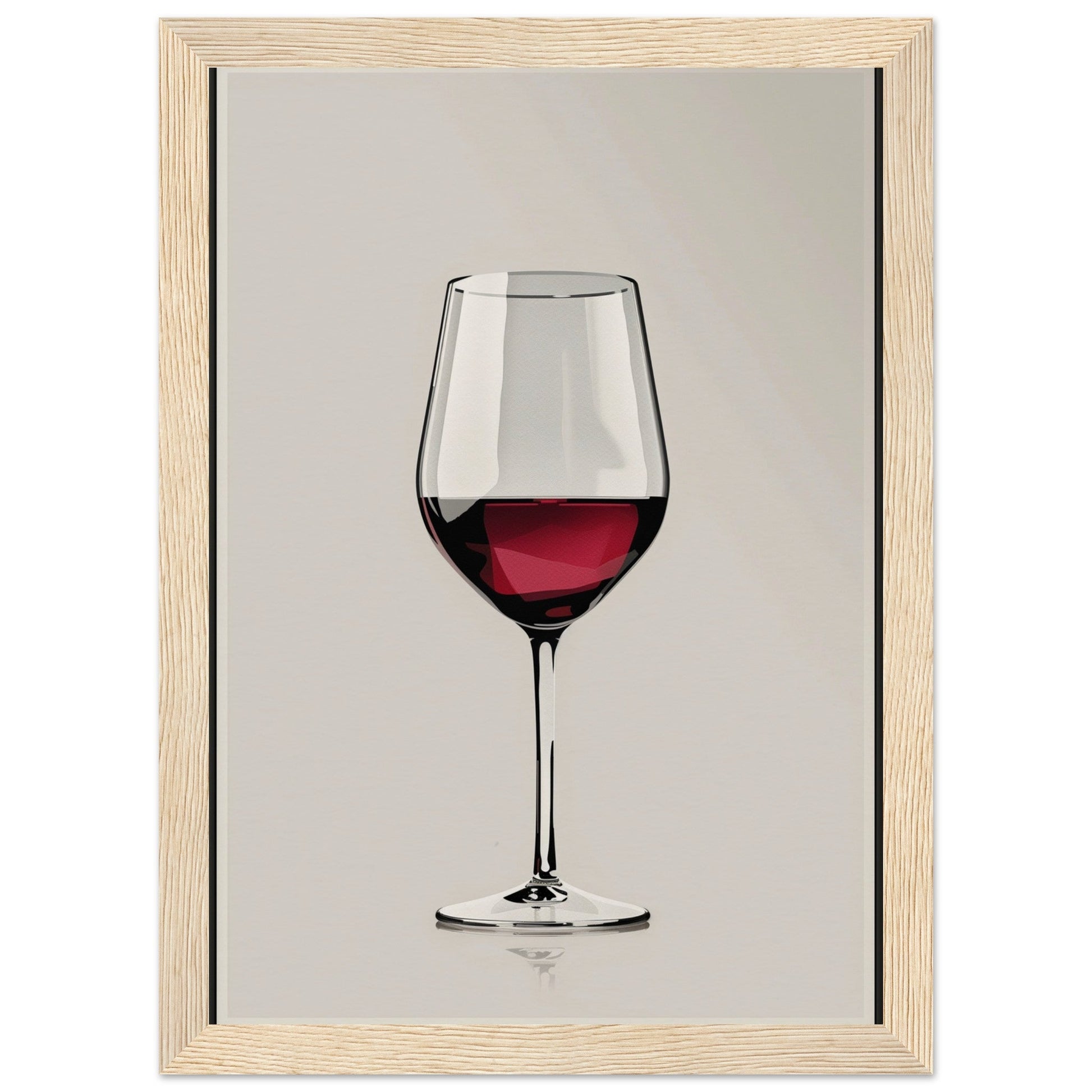 Affiche Verre de Vin ( 21x29.7-cm-Bois-clair)